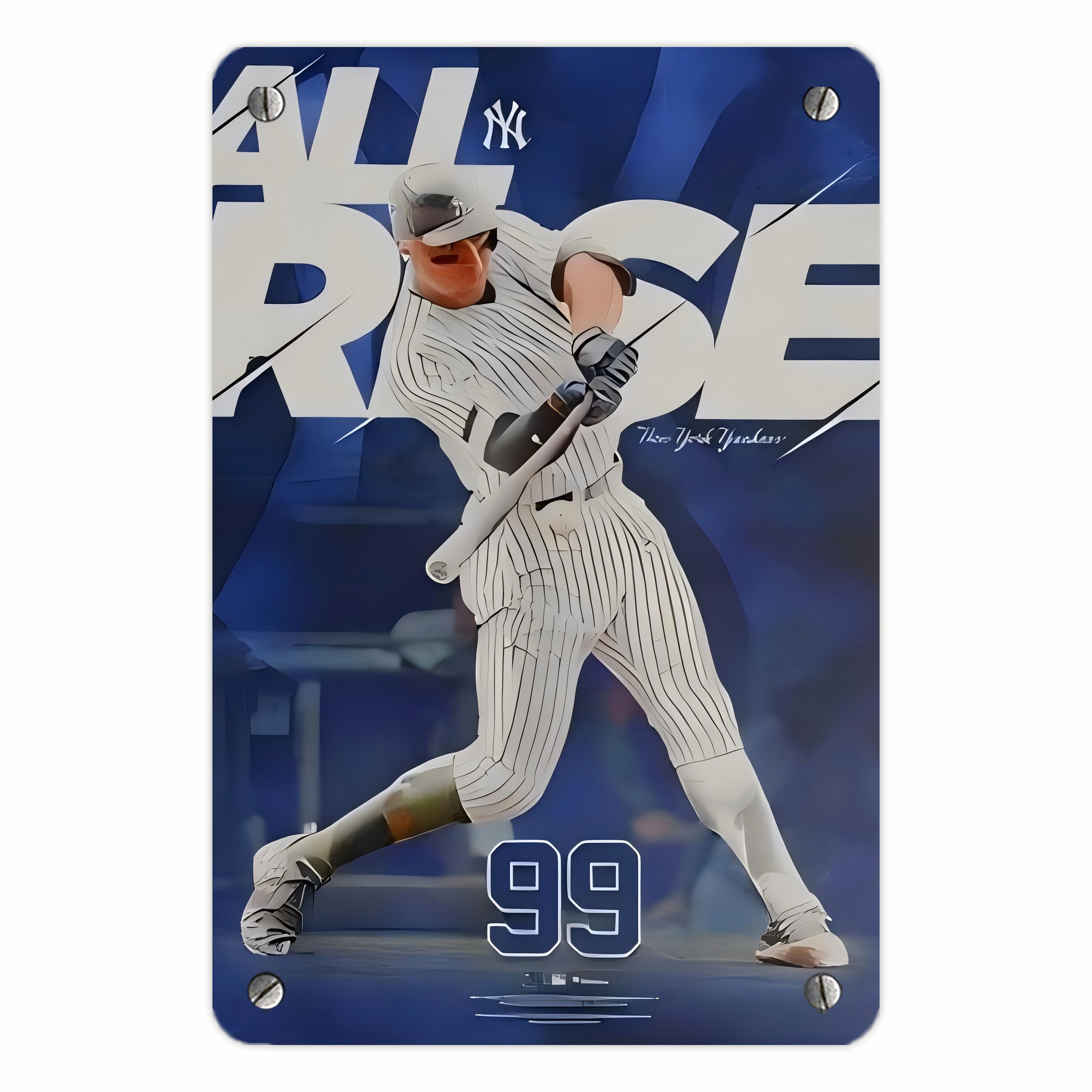Aaron Judge 99 All Rise Metal Tin Sign 8x12inch - High-Quality Full-Print Decorative Wall Art, Durable Rust-Resistant Metal Plaque For Living Room, Bedroom, Kitchen, Office, Bar Décor