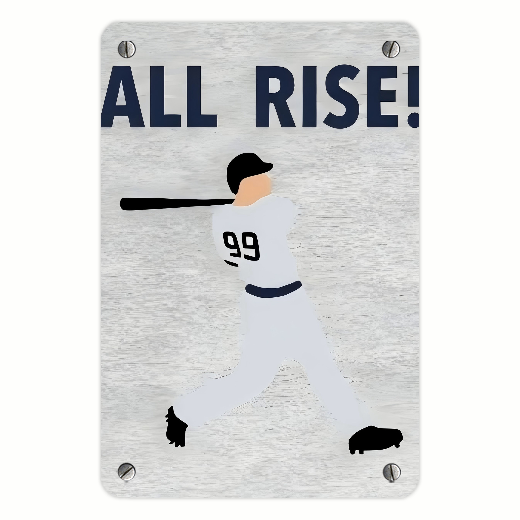 Aaron Judge 99 All Rise Metal Tin Sign 8x12inch - High-Quality Full-Print Decorative Wall Art, Durable Rust-Resistant Metal Plaque For Living Room, Bedroom, Kitchen, Office, Bar Décor