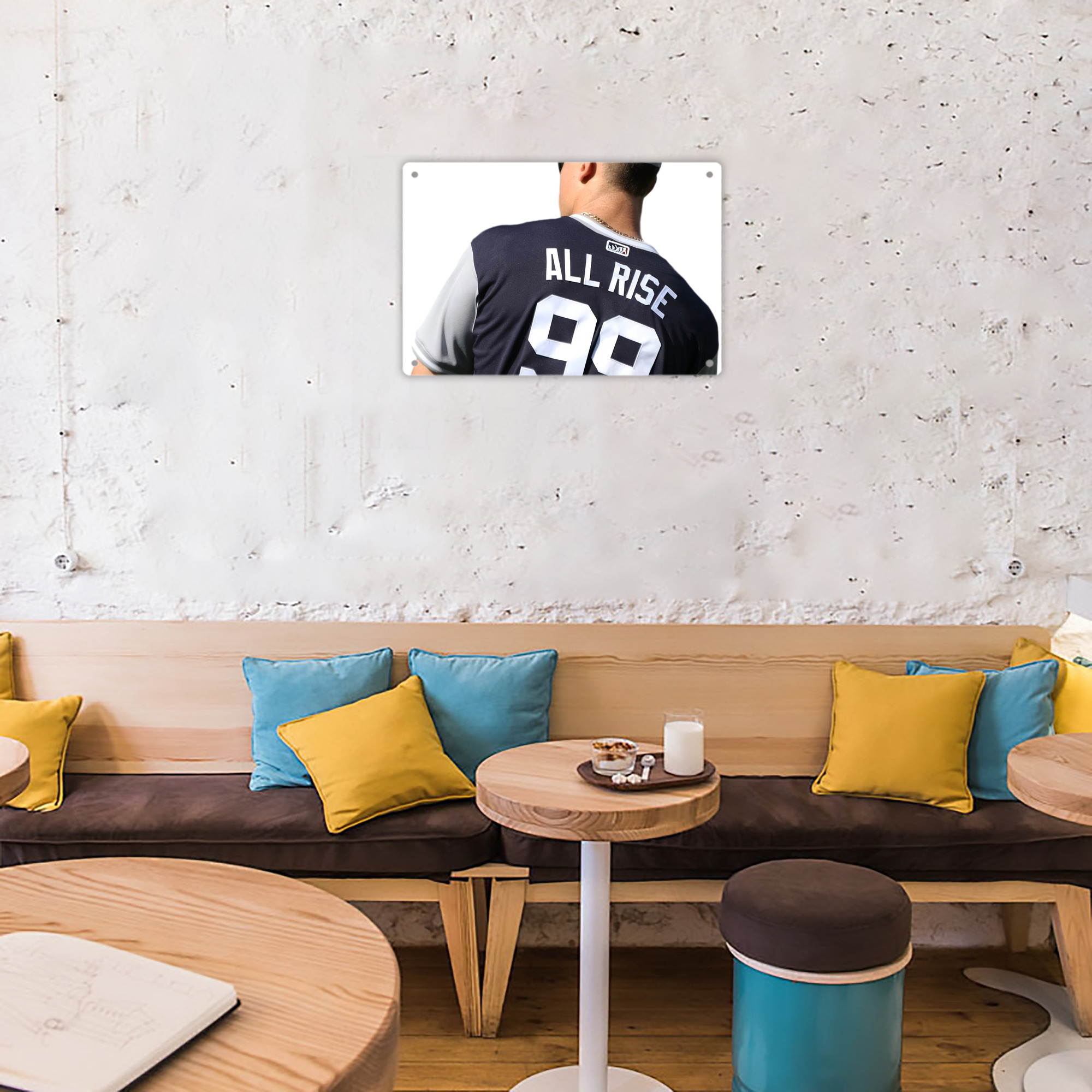 Aaron Judge 99 All Rise Decorative Aluminum Plaque – Horizontal Design – Durable, Stylish, Easy To Install – Ideal For Home, Office, Bar, And More