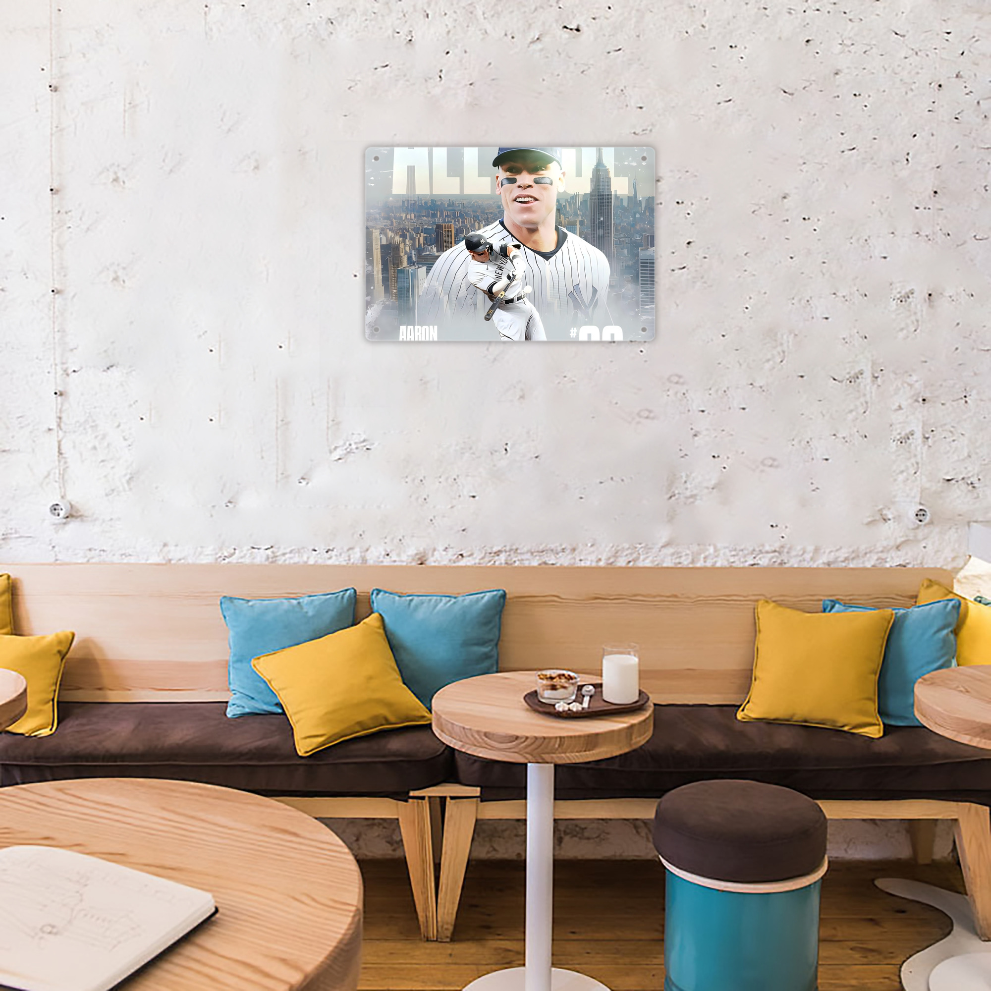 Aaron Judge 99 All Rise Decorative Aluminum Plaque – Horizontal Design – Durable, Stylish, Easy To Install – Ideal For Home, Office, Bar, And More