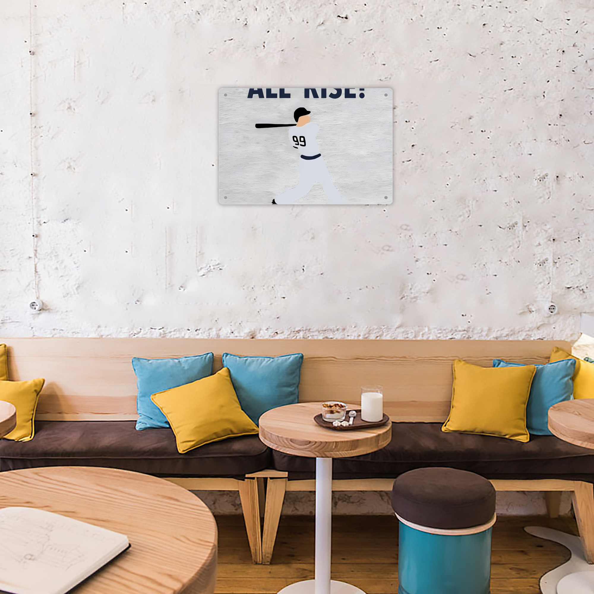 Aaron Judge 99 All Rise Decorative Aluminum Plaque – Horizontal Design – Durable, Stylish, Easy To Install – Ideal For Home, Office, Bar, And More