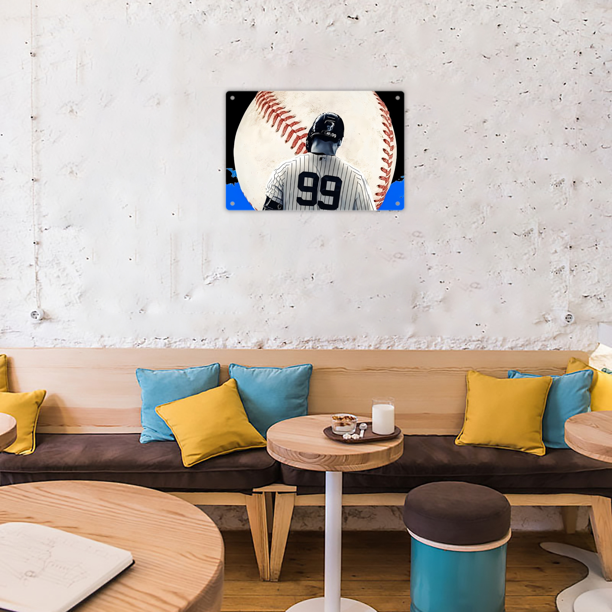 Aaron Judge 99 All Rise Decorative Aluminum Plaque – Horizontal Design – Durable, Stylish, Easy To Install – Ideal For Home, Office, Bar, And More