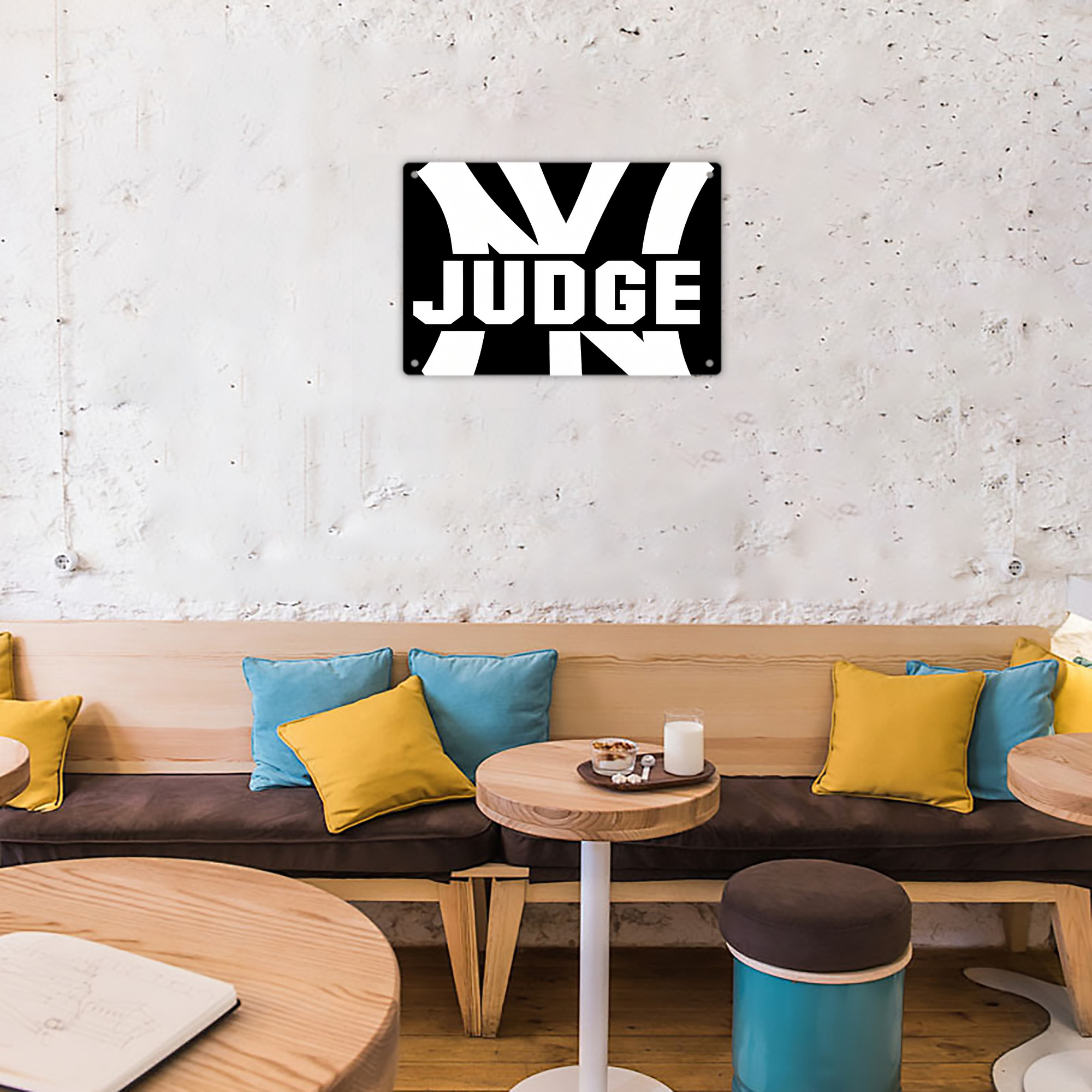 Aaron Judge 99 All Rise Decorative Aluminum Plaque – Horizontal Design – Durable, Stylish, Easy To Install – Ideal For Home, Office, Bar, And More