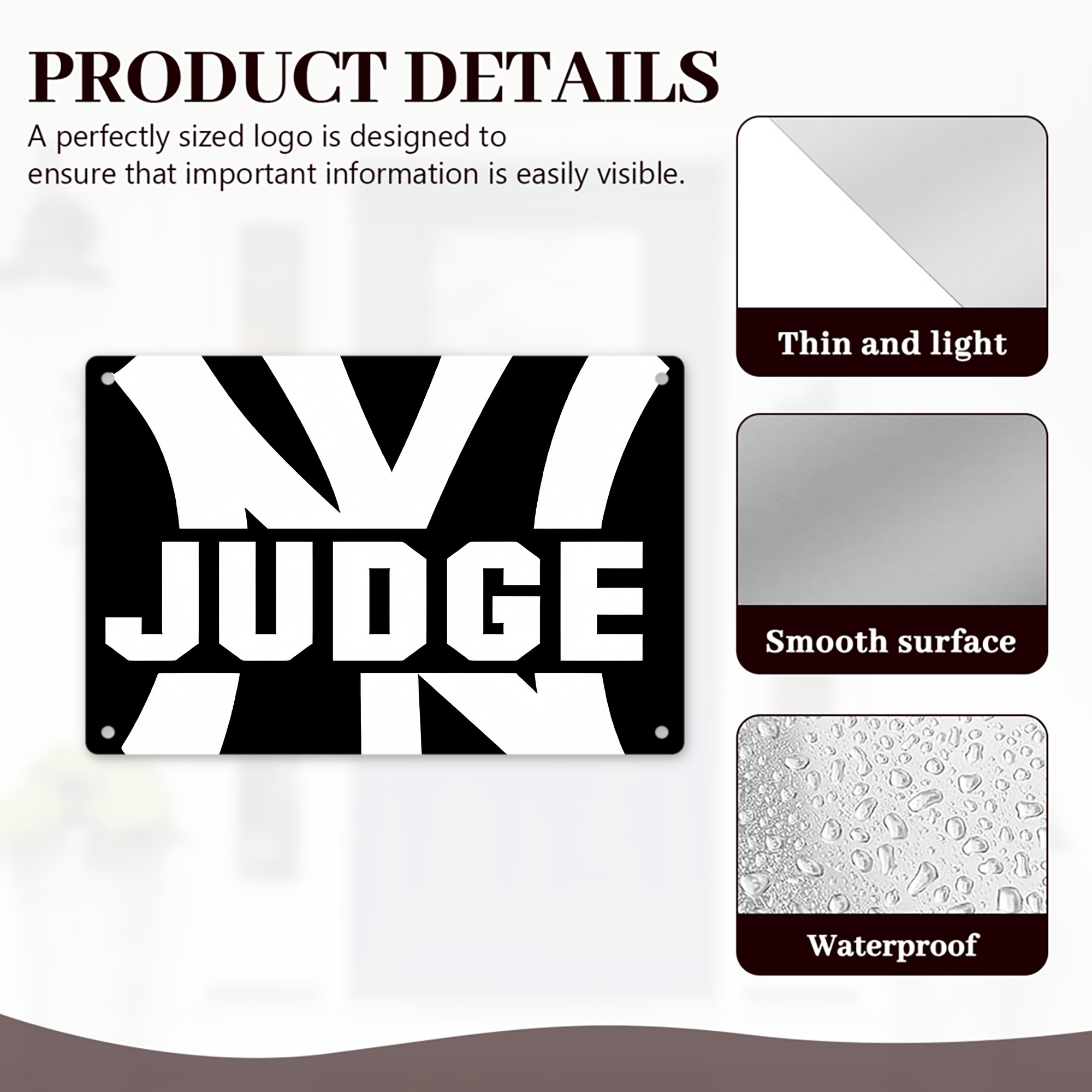 Aaron Judge 99 All Rise Decorative Aluminum Plaque – Horizontal Design – Durable, Stylish, Easy To Install – Ideal For Home, Office, Bar, And More