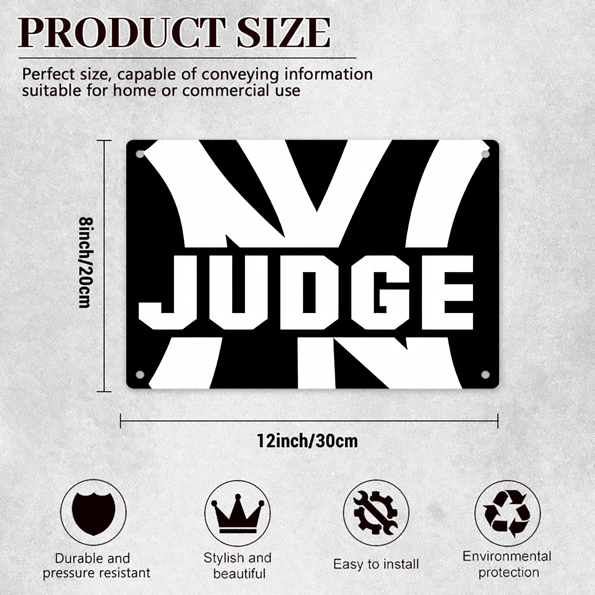 Aaron Judge 99 All Rise Decorative Aluminum Plaque – Horizontal Design – Durable, Stylish, Easy To Install – Ideal For Home, Office, Bar, And More