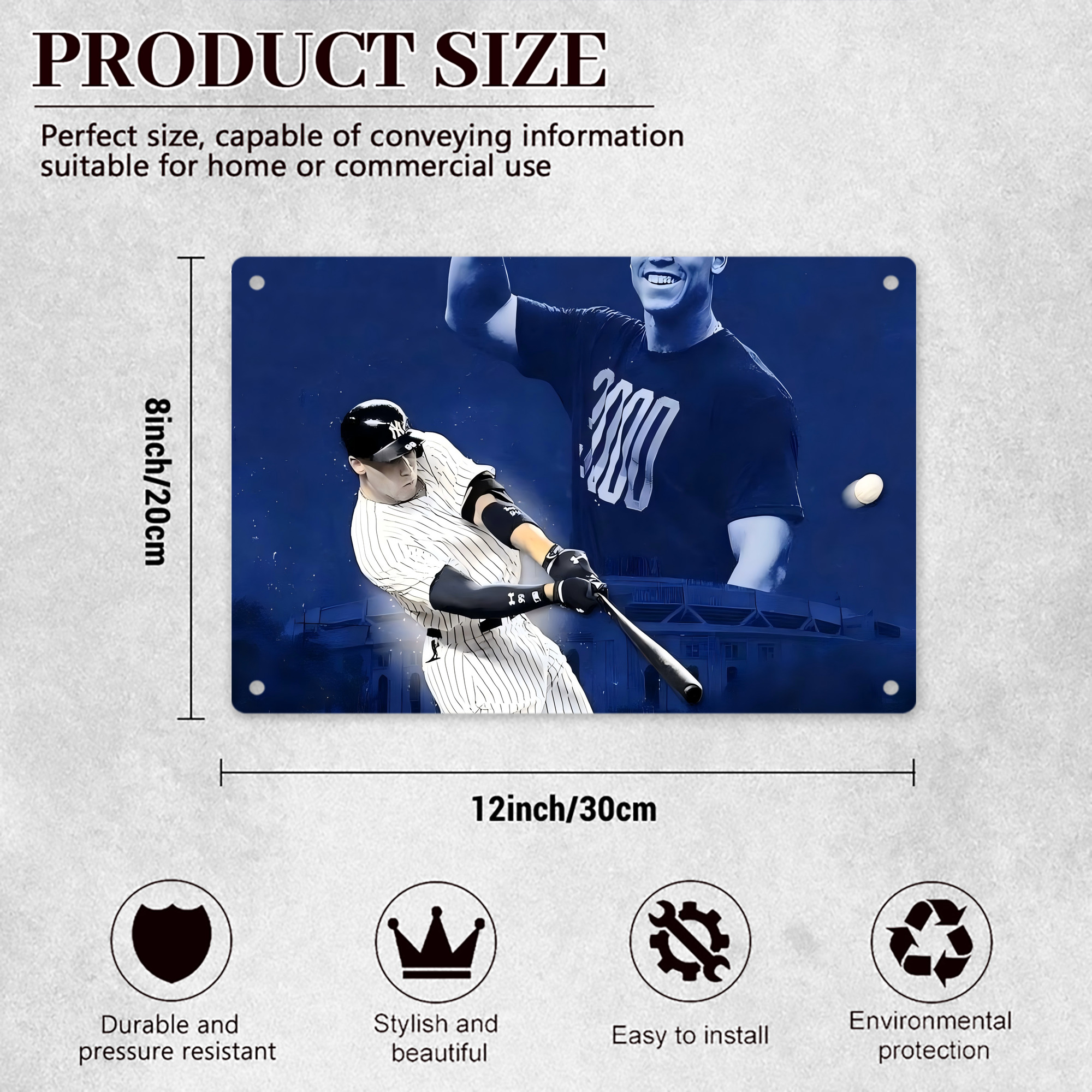 Aaron Judge It‘s All Rise Season Decorative Aluminum Plaque – Horizontal Design – Durable, Stylish, Easy To Install – Ideal For Home, Office, Bar, And More