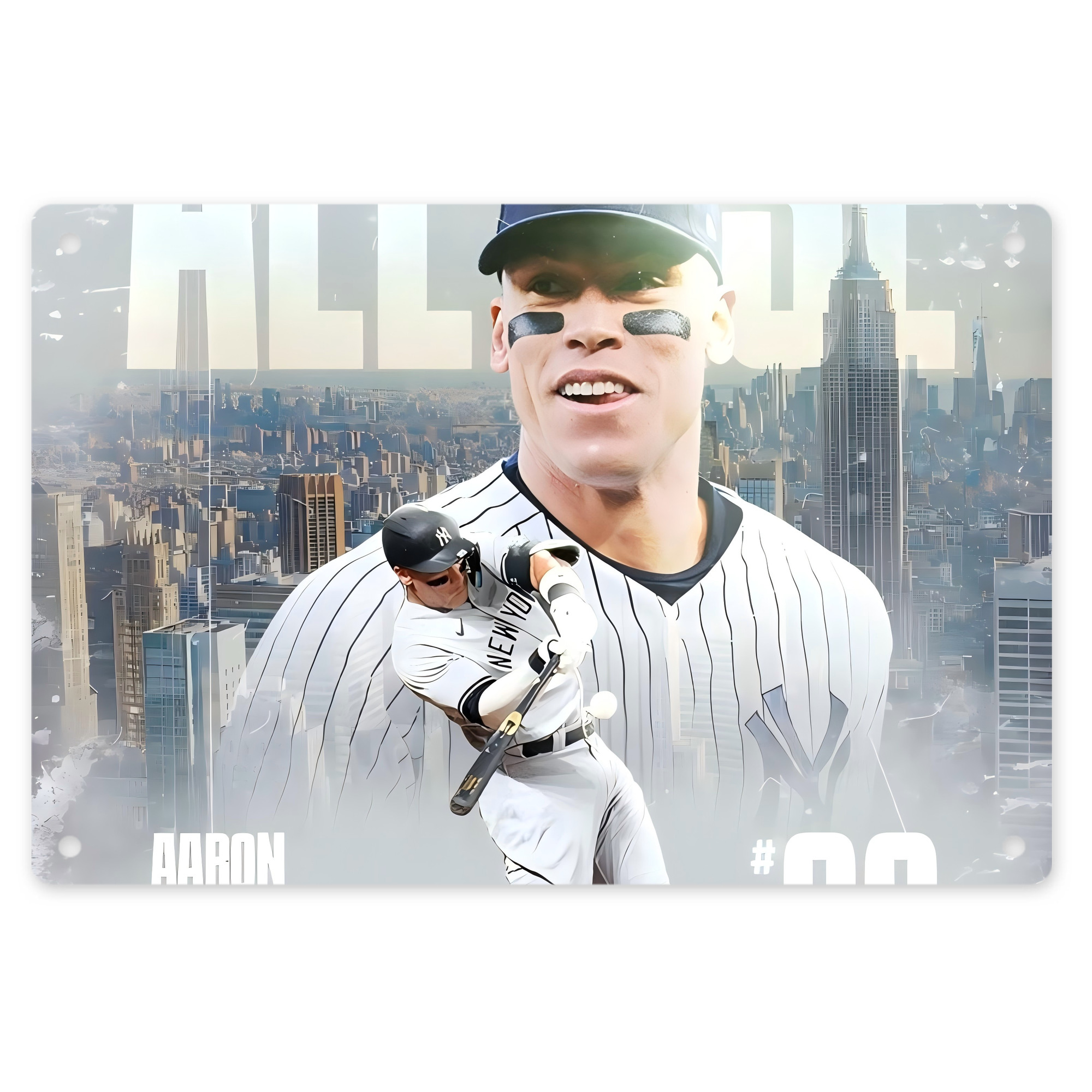 Aaron Judge 99 All Rise Decorative Aluminum Plaque – Horizontal Design – Durable, Stylish, Easy To Install – Ideal For Home, Office, Bar, And More