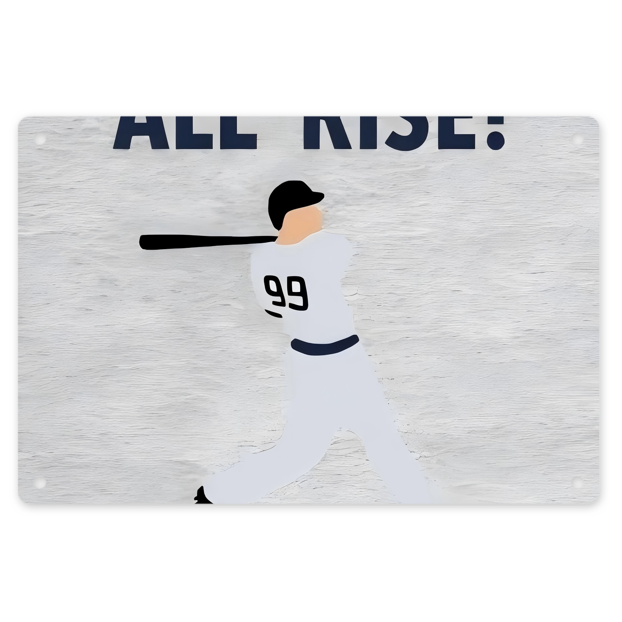 Aaron Judge 99 All Rise Decorative Aluminum Plaque – Horizontal Design – Durable, Stylish, Easy To Install – Ideal For Home, Office, Bar, And More