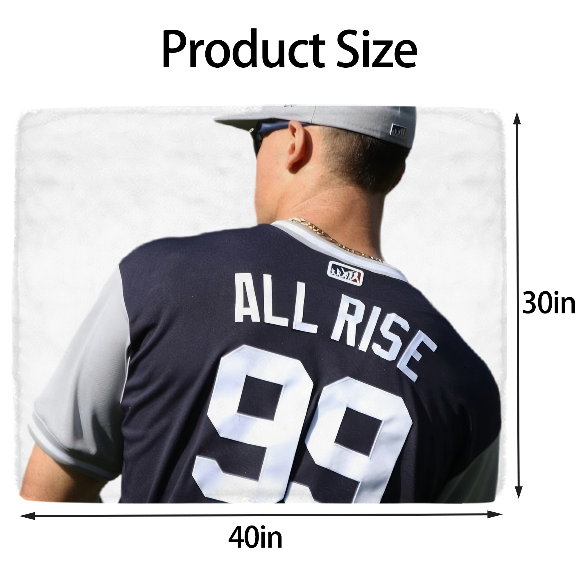Aaron Judge 99 All Rise Soft Plush Fleece Blanket 30x40 Inch - 300GSM Flannel, Ultra Soft & Warm, Lightweight & Durable, Perfect For Kids, Adults, Couch, Bed, Camping, Travel, Gift For Family & Friends