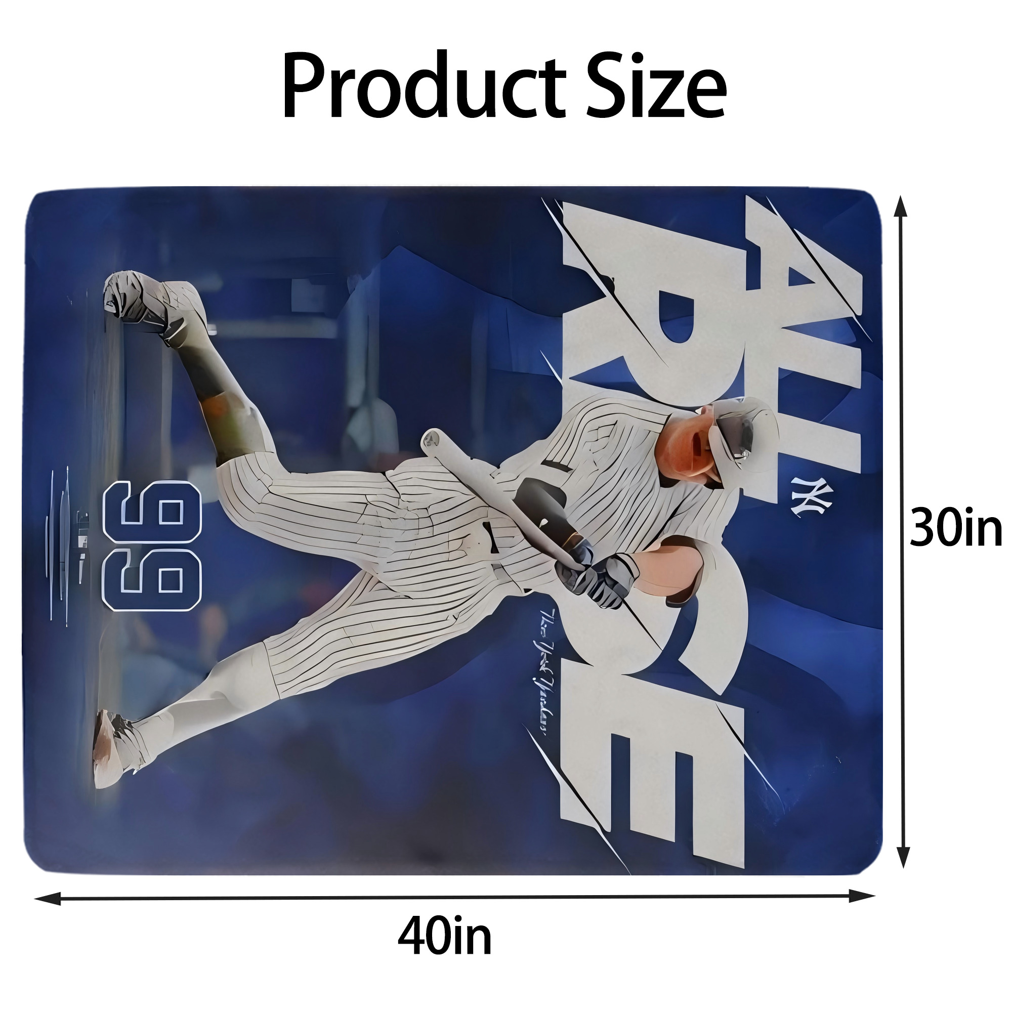 Aaron Judge 99 All Rise Soft Plush Fleece Blanket 30x40 Inch - 300GSM Flannel, Ultra Soft & Warm, Lightweight & Durable, Perfect For Kids, Adults, Couch, Bed, Camping, Travel, Gift For Family & Friends