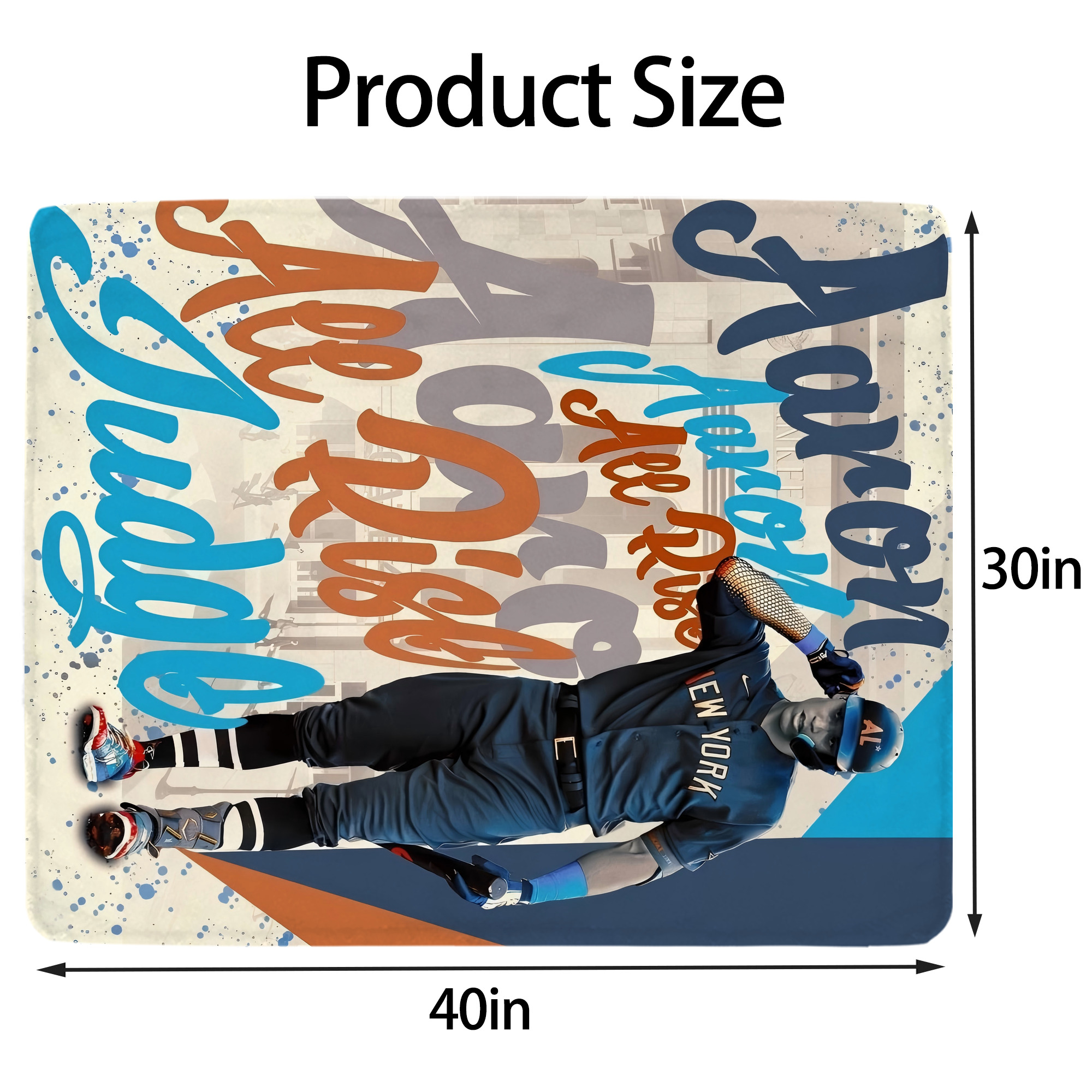 Aaron Judge 99 All Rise Soft Plush Fleece Blanket 30x40 Inch - 300GSM Flannel, Ultra Soft & Warm, Lightweight & Durable, Perfect For Kids, Adults, Couch, Bed, Camping, Travel, Gift For Family & Friends