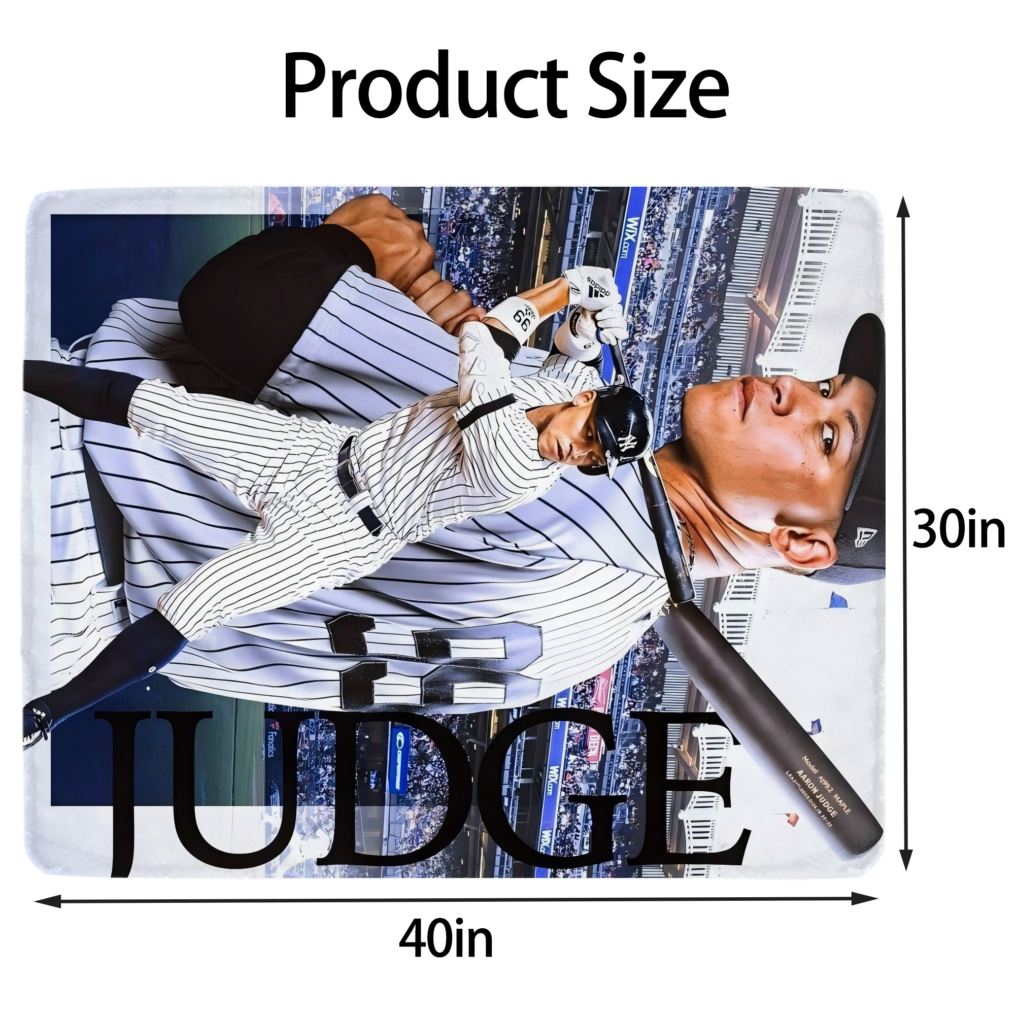 Aaron Judge 99 All Rise Soft Plush Fleece Blanket 30x40 Inch - 300GSM Flannel, Ultra Soft & Warm, Lightweight & Durable, Perfect For Kids, Adults, Couch, Bed, Camping, Travel, Gift For Family & Friends