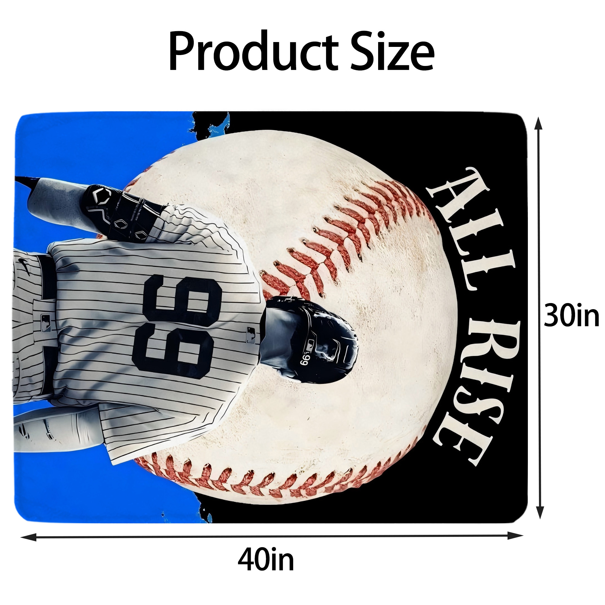 Aaron Judge 99 All Rise Soft Plush Fleece Blanket 30x40 Inch - 300GSM Flannel, Ultra Soft & Warm, Lightweight & Durable, Perfect For Kids, Adults, Couch, Bed, Camping, Travel, Gift For Family & Friends
