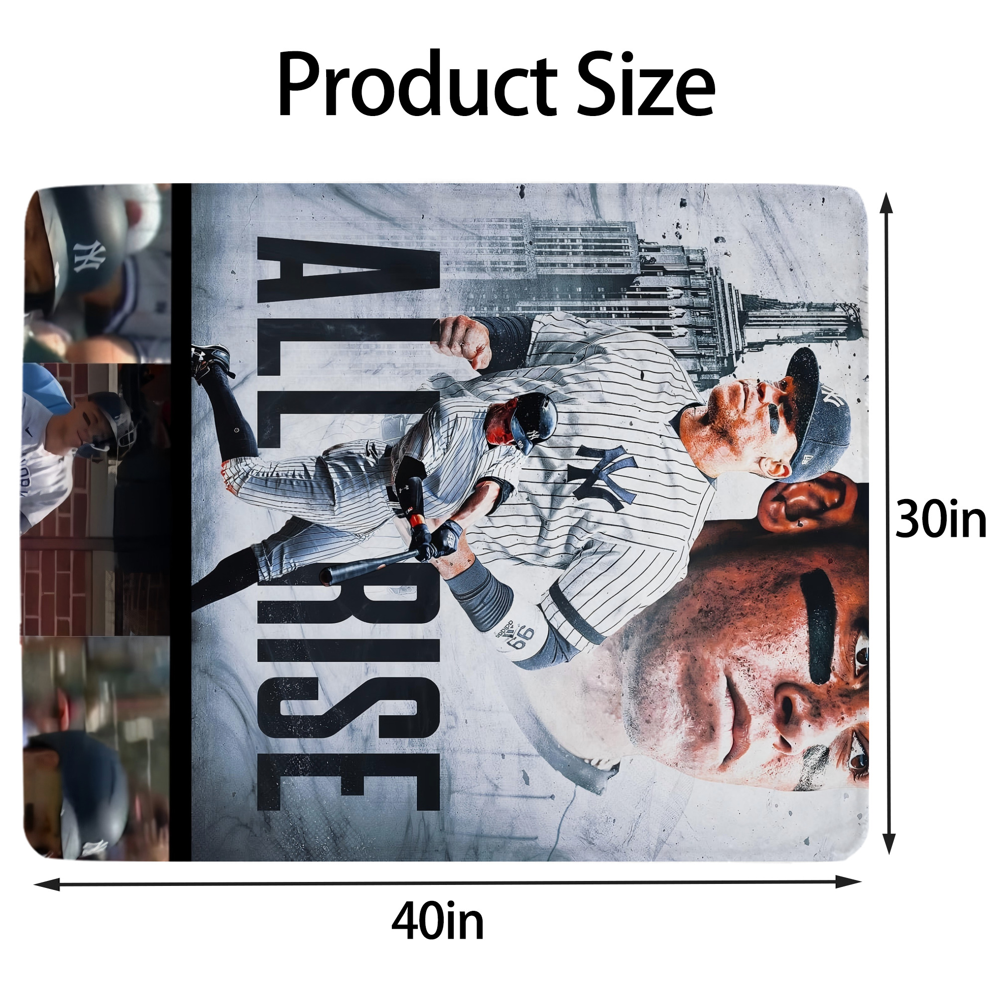 Aaron Judge 99 All Rise Soft Plush Fleece Blanket 30x40 Inch - 300GSM Flannel, Ultra Soft & Warm, Lightweight & Durable, Perfect For Kids, Adults, Couch, Bed, Camping, Travel, Gift For Family & Friends