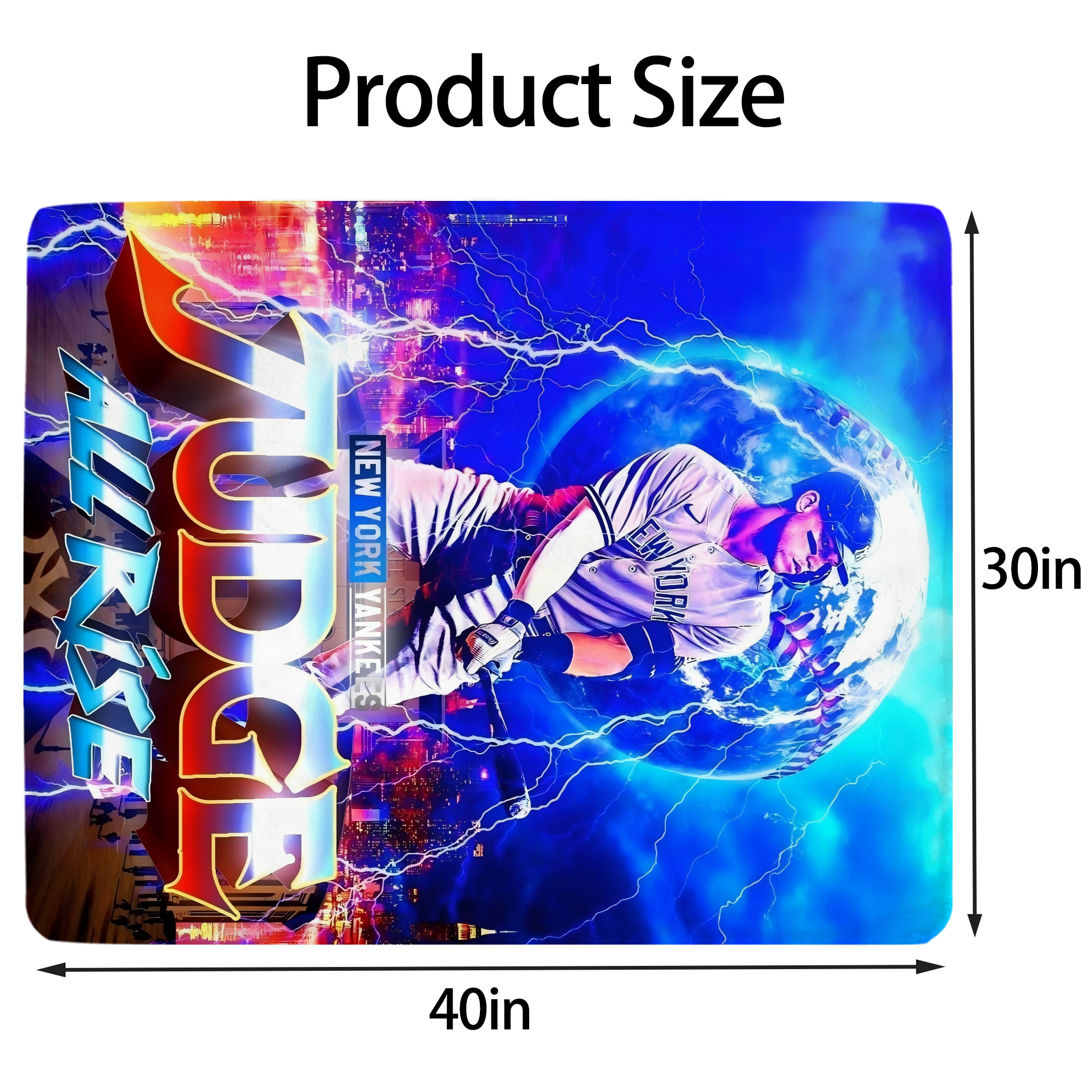 Aaron Judge 99 All Rise Soft Plush Fleece Blanket 30x40 Inch - 300GSM Flannel, Ultra Soft & Warm, Lightweight & Durable, Perfect For Kids, Adults, Couch, Bed, Camping, Travel, Gift For Family & Friends