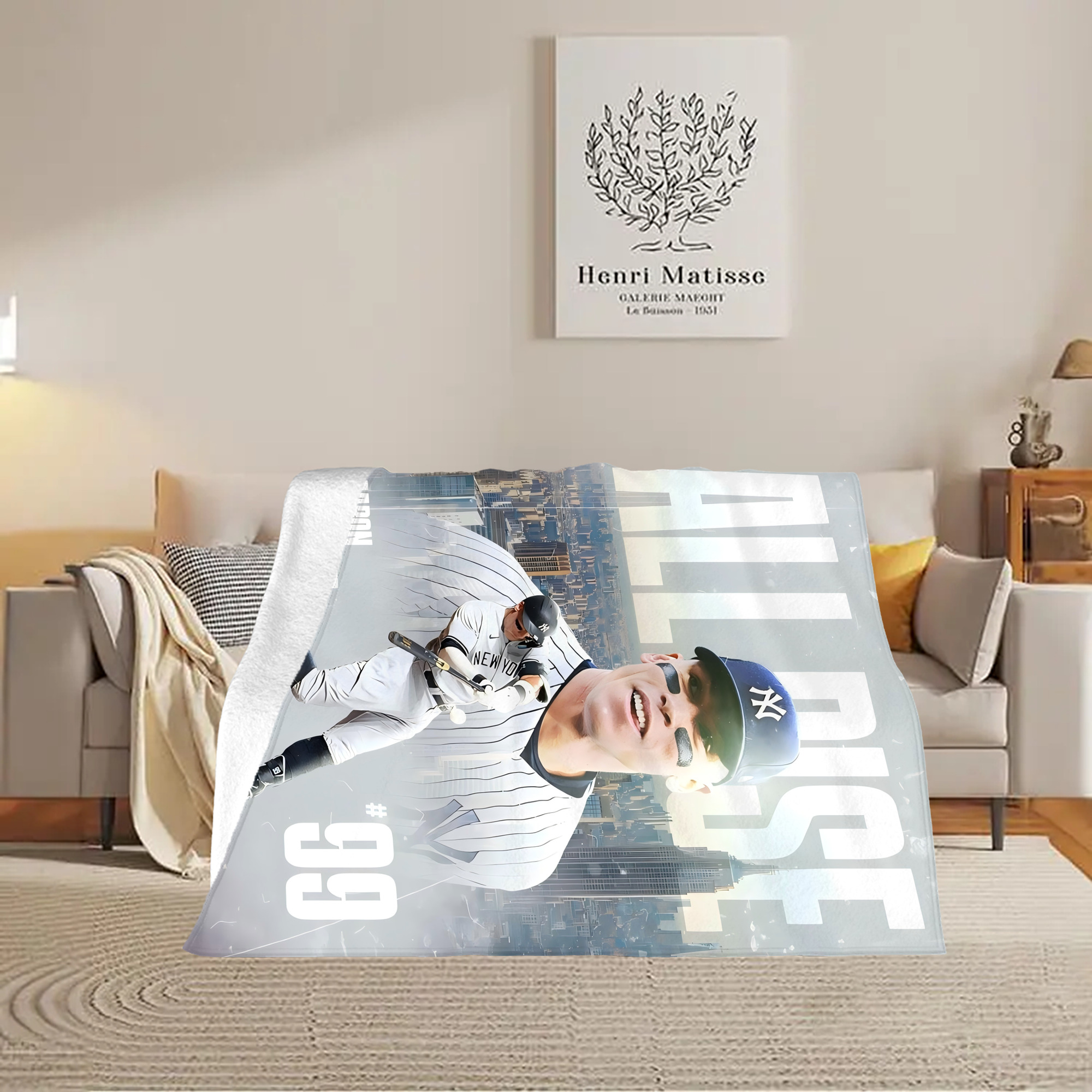 Aaron Judge 99 All Rise Soft Plush Fleece Blanket 30x40 Inch - 300GSM Flannel, Ultra Soft & Warm, Lightweight & Durable, Perfect For Kids, Adults, Couch, Bed, Camping, Travel, Gift For Family & Friends