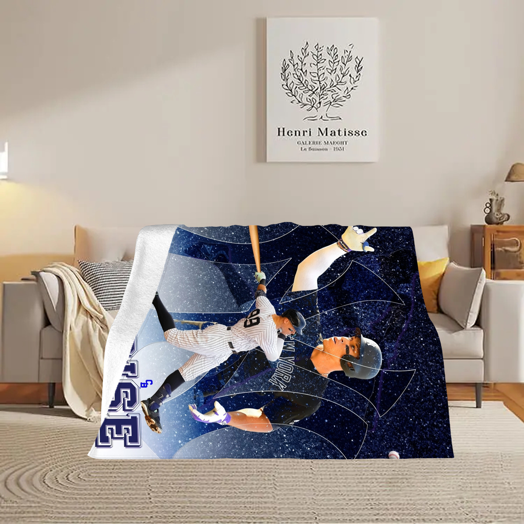Aaron Judge 99 All Rise Soft Plush Fleece Blanket 30x40 Inch - 300GSM Flannel, Ultra Soft & Warm, Lightweight & Durable, Perfect For Kids, Adults, Couch, Bed, Camping, Travel, Gift For Family & Friends