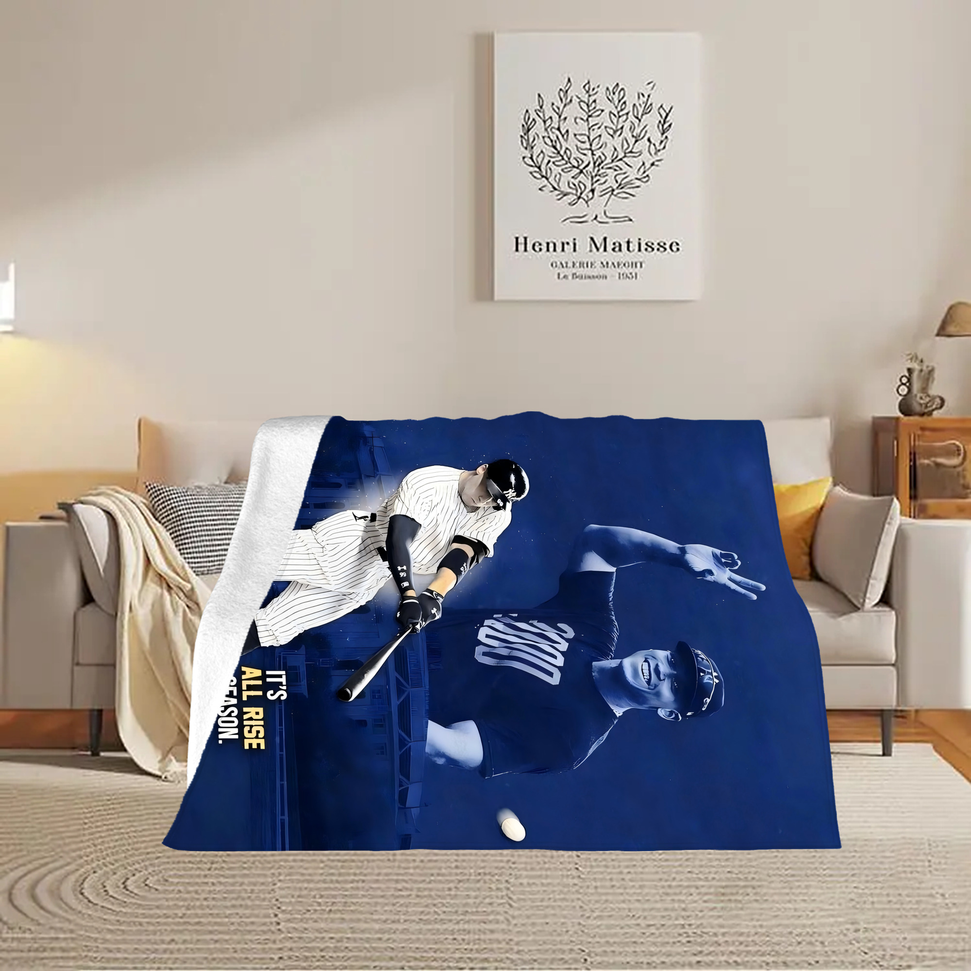 Aaron Judge It‘s All Rise Season Soft Plush Fleece Blanket 30x40 Inch - 300GSM Flannel, Ultra Soft & Warm, Lightweight & Durable, Perfect For Kids, Adults, Couch, Bed, Camping, Travel, Gift For Family & Friends