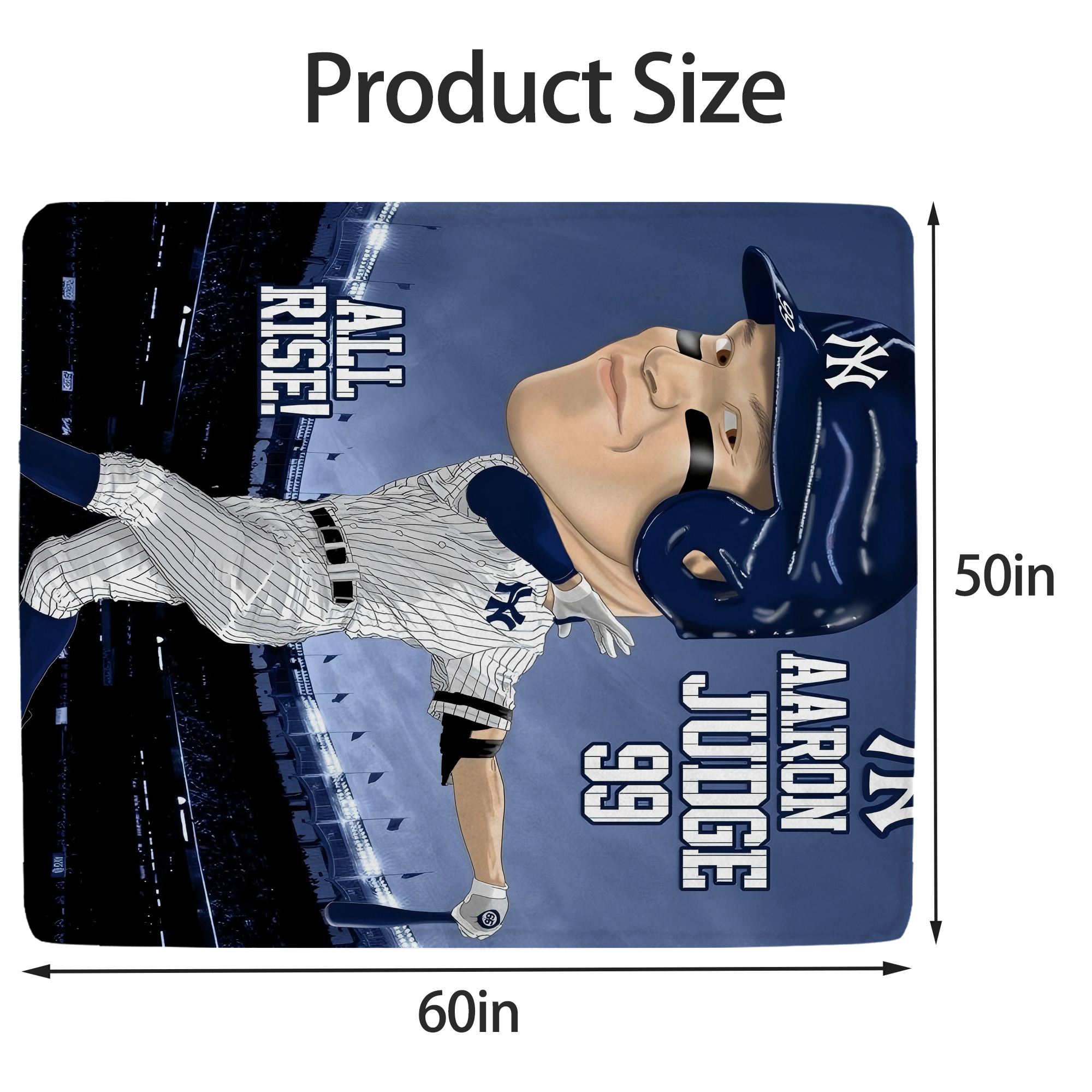 Aaron Judge 99 All Rise Cartoon Soft Fleece Throw Blanket 50 X 60 Inch – Super Soft, Lightweight, And Durable – Perfect For Sofa, Bed, Camping, And More – Ideal Gift For Family And Friends