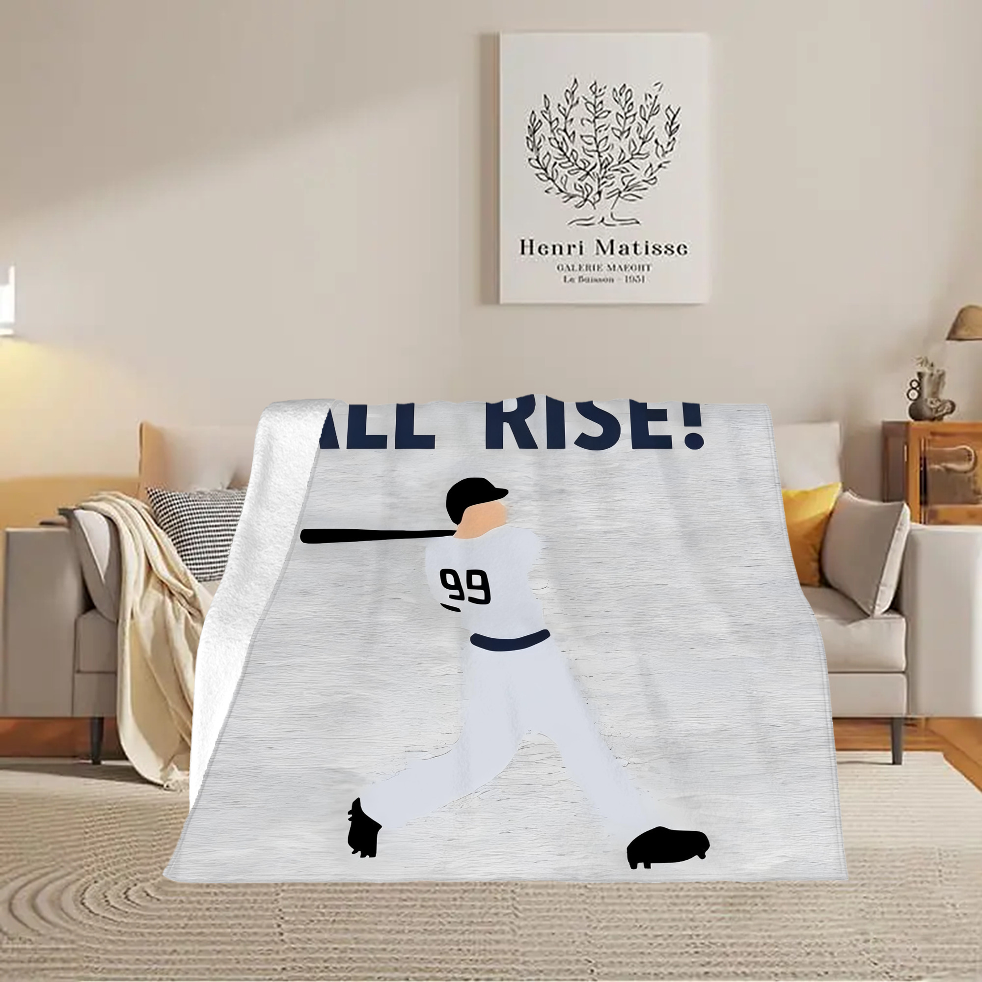 Aaron Judge 99 All Rise Soft Fleece Throw Blanket 50 X 60 Inch – Super Soft, Lightweight, And Durable – Perfect For Sofa, Bed, Camping, And More – Ideal Gift For Family And Friends