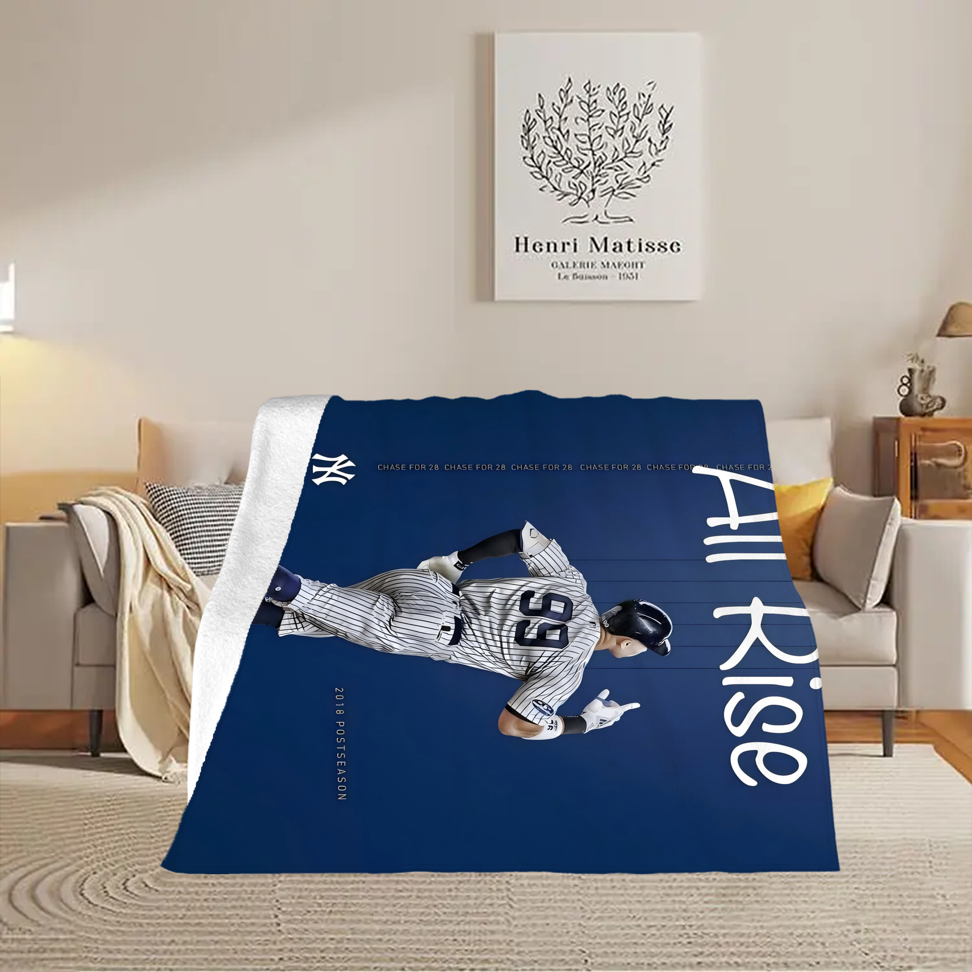 Aaron Judge 99 All Rise Soft Fleece Throw Blanket 50 X 60 Inch – Super Soft, Lightweight, And Durable – Perfect For Sofa, Bed, Camping, And More – Ideal Gift For Family And Friends