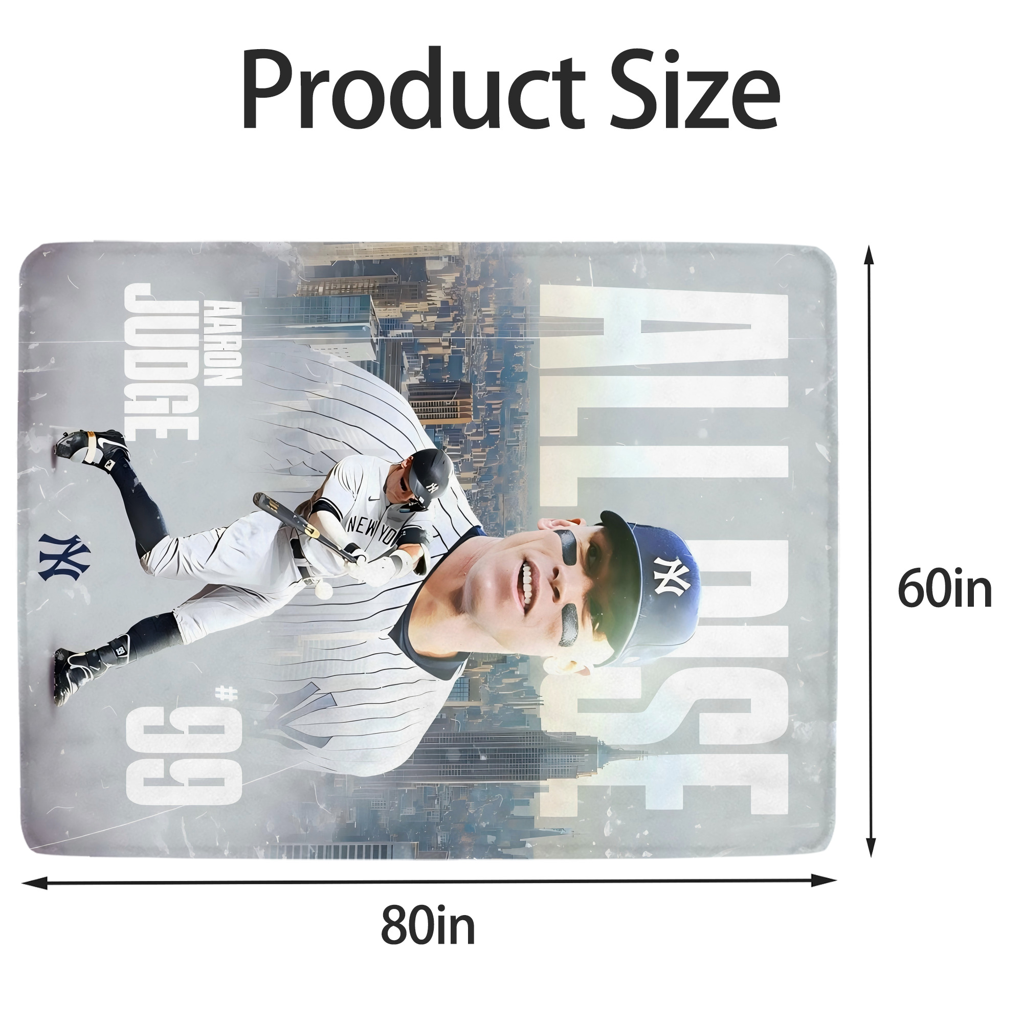 Aaron Judge 99 All Rise Soft Fleece Throw Blanket 60 X 80 Inch – Super Soft, Lightweight, And Durable – Perfect For Sofa, Bed, Camping, And More – Ideal Gift For Family And Friends