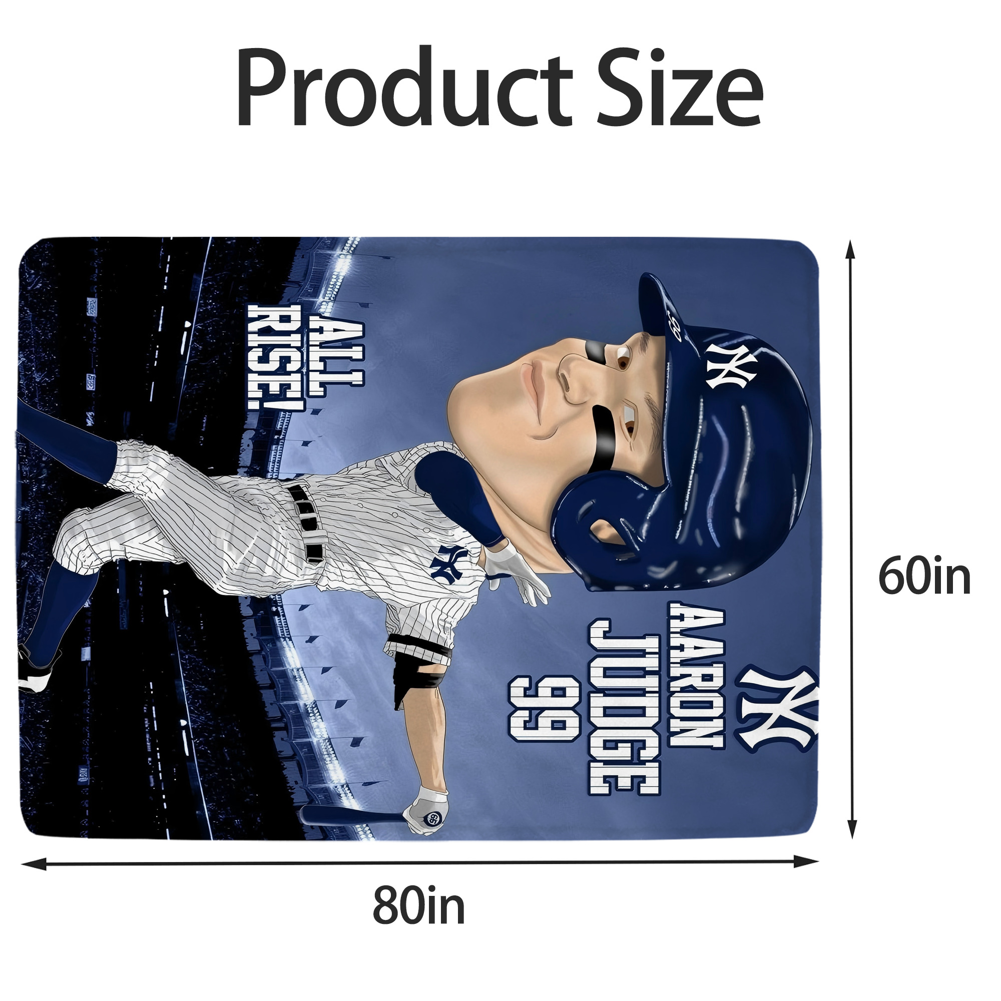 Aaron Judge 99 All Rise Cartoon Soft Fleece Throw Blanket 60 X 80 Inch – Super Soft, Lightweight, And Durable – Perfect For Sofa, Bed, Camping, And More – Ideal Gift For Family And Friends