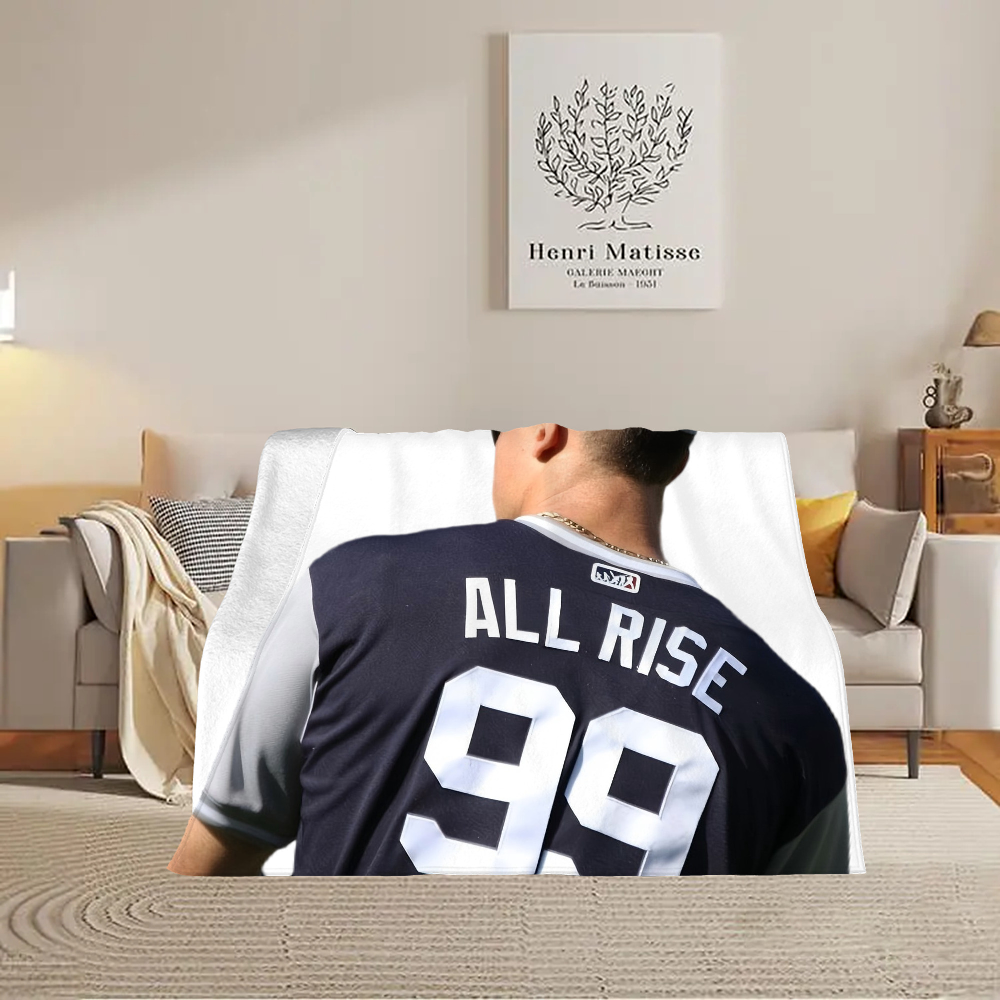 Aaron Judge 99 All Rise Soft Fleece Throw Blanket 60 X 80 Inch – Super Soft, Lightweight, And Durable – Perfect For Sofa, Bed, Camping, And More – Ideal Gift For Family And Friends