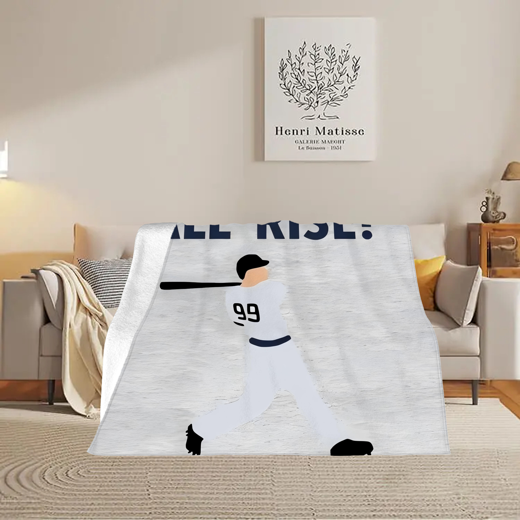 Aaron Judge 99 All Rise Soft Fleece Throw Blanket 60 X 80 Inch – Super Soft, Lightweight, And Durable – Perfect For Sofa, Bed, Camping, And More – Ideal Gift For Family And Friends