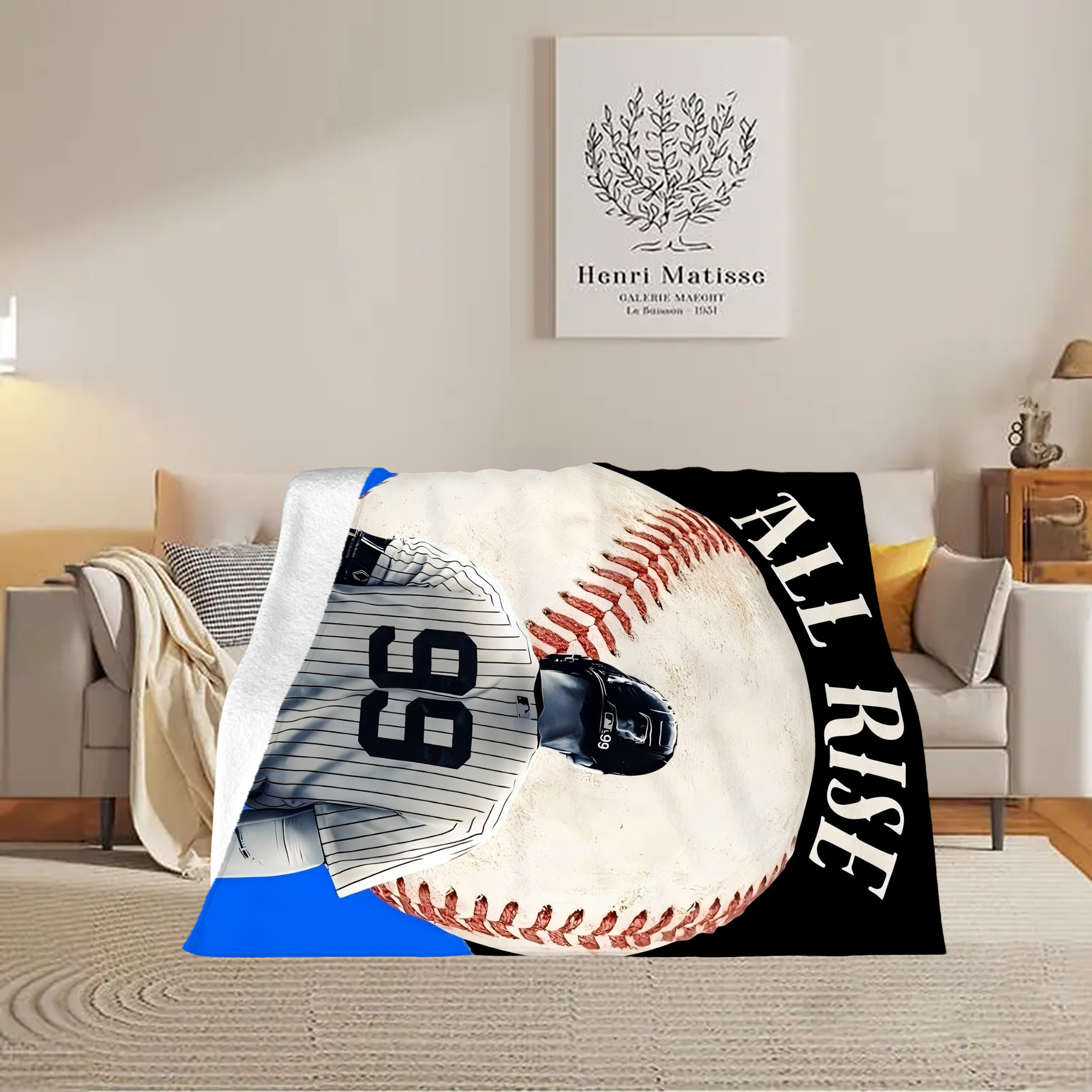 Aaron Judge 99 All Rise Soft Fleece Throw Blanket 60 X 80 Inch – Super Soft, Lightweight, And Durable – Perfect For Sofa, Bed, Camping, And More – Ideal Gift For Family And Friends