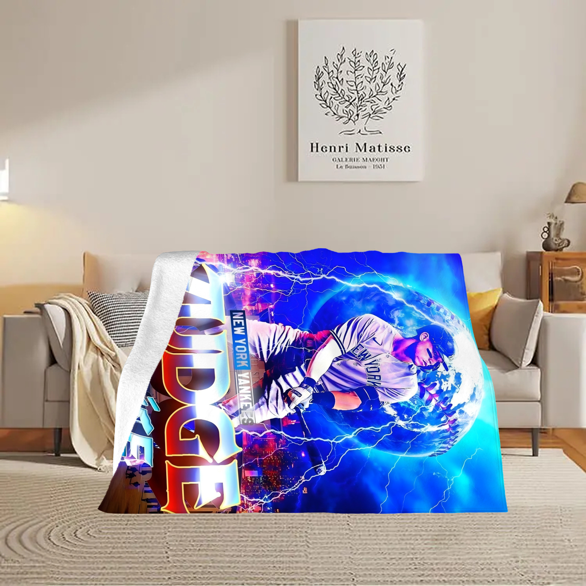 Aaron Judge 99 All Rise Soft Fleece Throw Blanket 60 X 80 Inch – Super Soft, Lightweight, And Durable – Perfect For Sofa, Bed, Camping, And More – Ideal Gift For Family And Friends