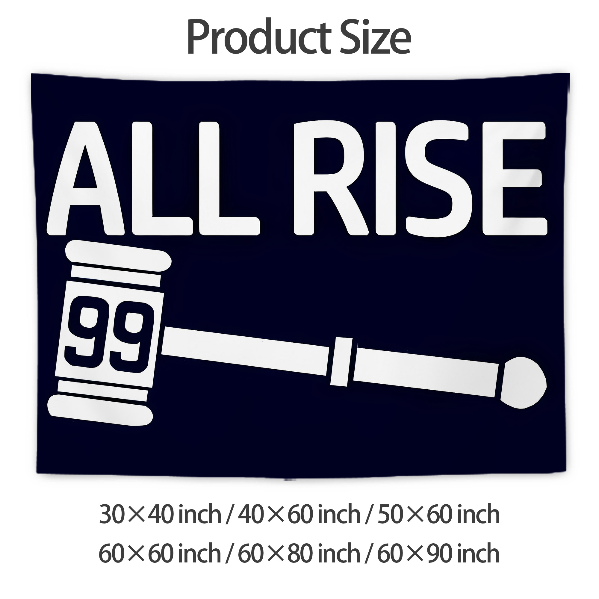 All Rise 99 Aaron Judge Wall Tapestry For Bedroom Aesthetic – Boho Style Polyester Fabric Wall Hanging With Hooks – 60 X 90 Inch Large Size, Lightweight, Durable, Easy To Hang