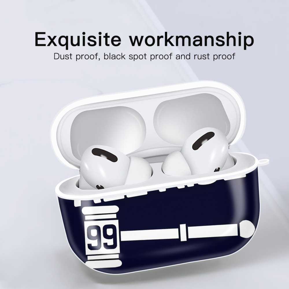 All Rise 99 Aaron Judge AirPods Pro Hard Case White With Keychain, Durable Flexible PC, Precise Cutouts, Anti-Fingerprint, Yellowing & Scratch Resistant, Full Protection, Washable
