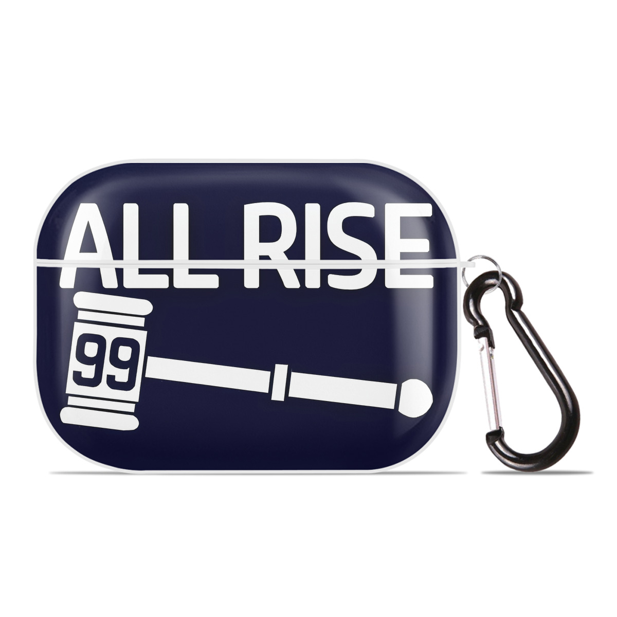 All Rise 99 Aaron Judge AirPods Pro Hard Case White With Keychain, Durable Flexible PC, Precise Cutouts, Anti-Fingerprint, Yellowing & Scratch Resistant, Full Protection, Washable
