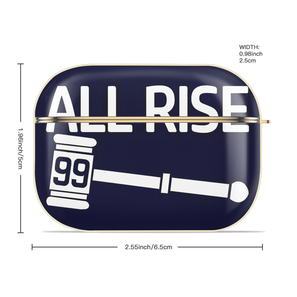 All Rise 99 Aaron Judge Luxury Gold AirPods Pro Case With Keychain, Flexible PC Material, Full Protection, Precise Cutouts, Anti-Fingerprint, Washable, Durable Design