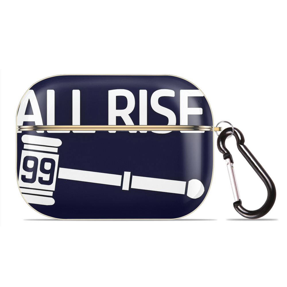 All Rise 99 Aaron Judge Luxury Gold AirPods Pro Case With Keychain, Flexible PC Material, Full Protection, Precise Cutouts, Anti-Fingerprint, Washable, Durable Design