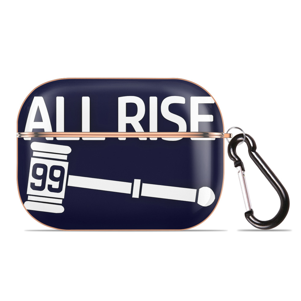All Rise 99 Aaron Judge AirPods Pro Protective Case Rose Gold, Flexible PC Material, Precise Fit, Anti-Slip Cover, Full Protection, Fingerprint Resistant, Washable With Keychain