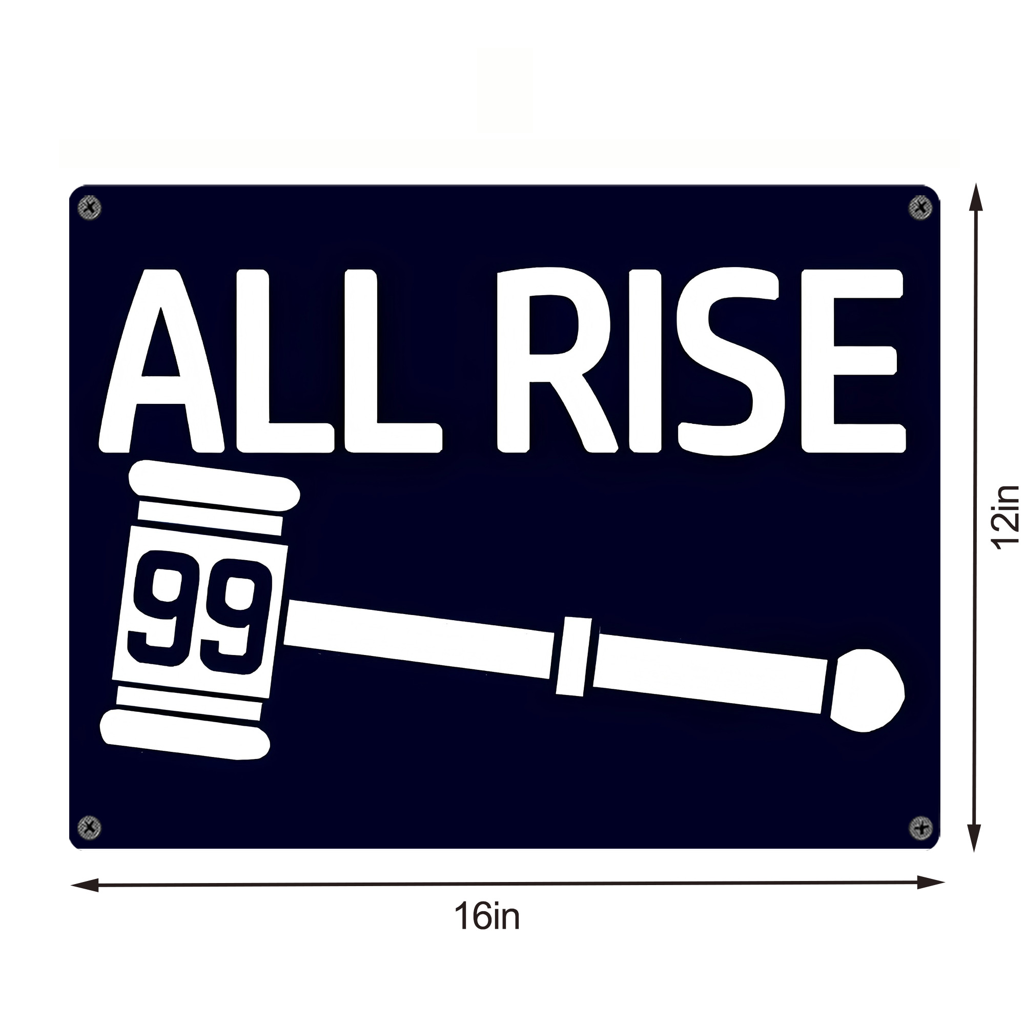 All Rise 99 Aaron Judge Vintage Metal Tin Sign 16x12 – Full-Print Iron Wall Decor – Durable, Fade-Resistant – Easy To Hang – Ideal For Home, Bar, Kitchen & Office Decor