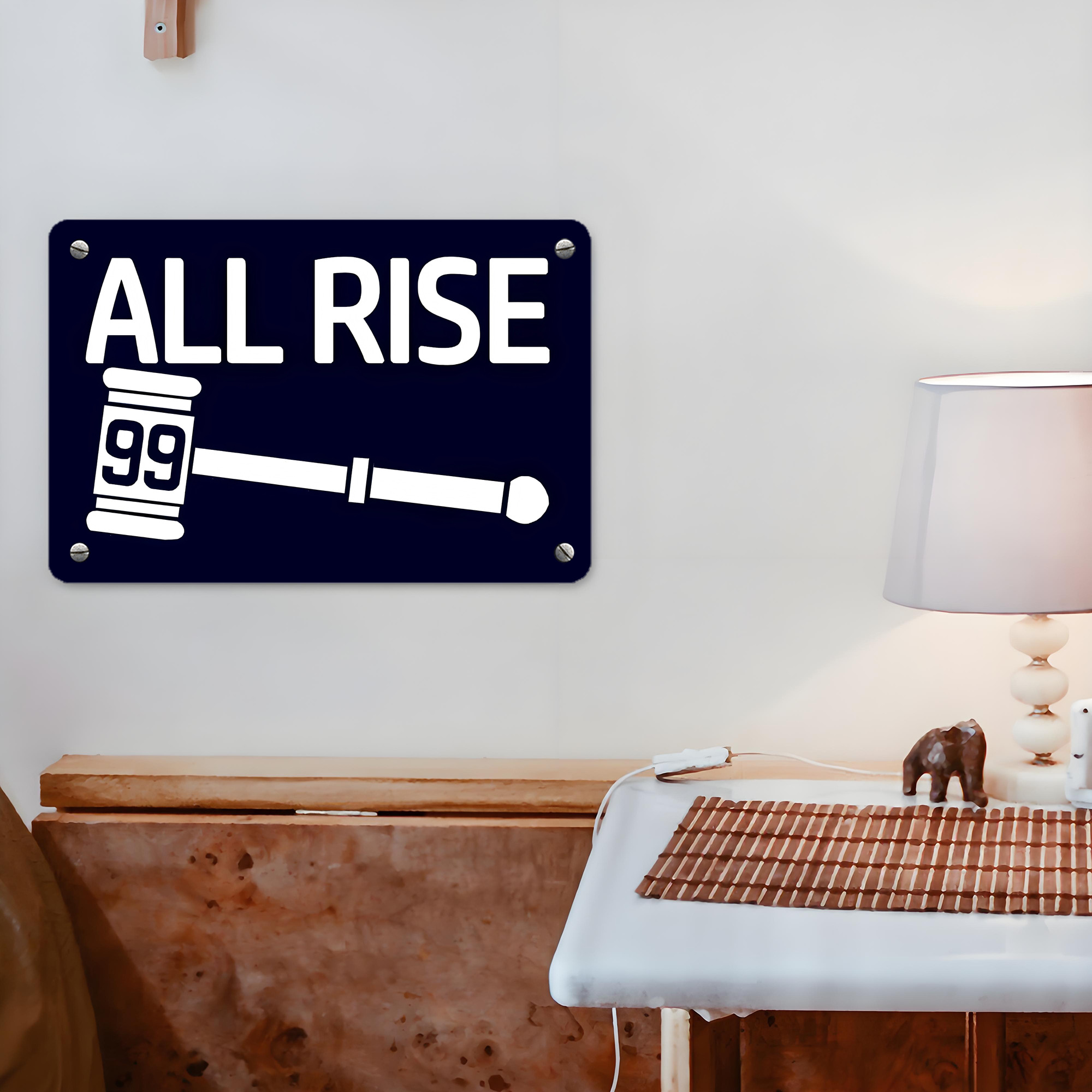 All Rise 99 Aaron Judge Metal Tin Sign 12x8inch - Premium Full-Print Decorative Wall Art, Durable Rust-Resistant Metal Plaque For Living Room, Bedroom, Kitchen, Office, Bar Décor