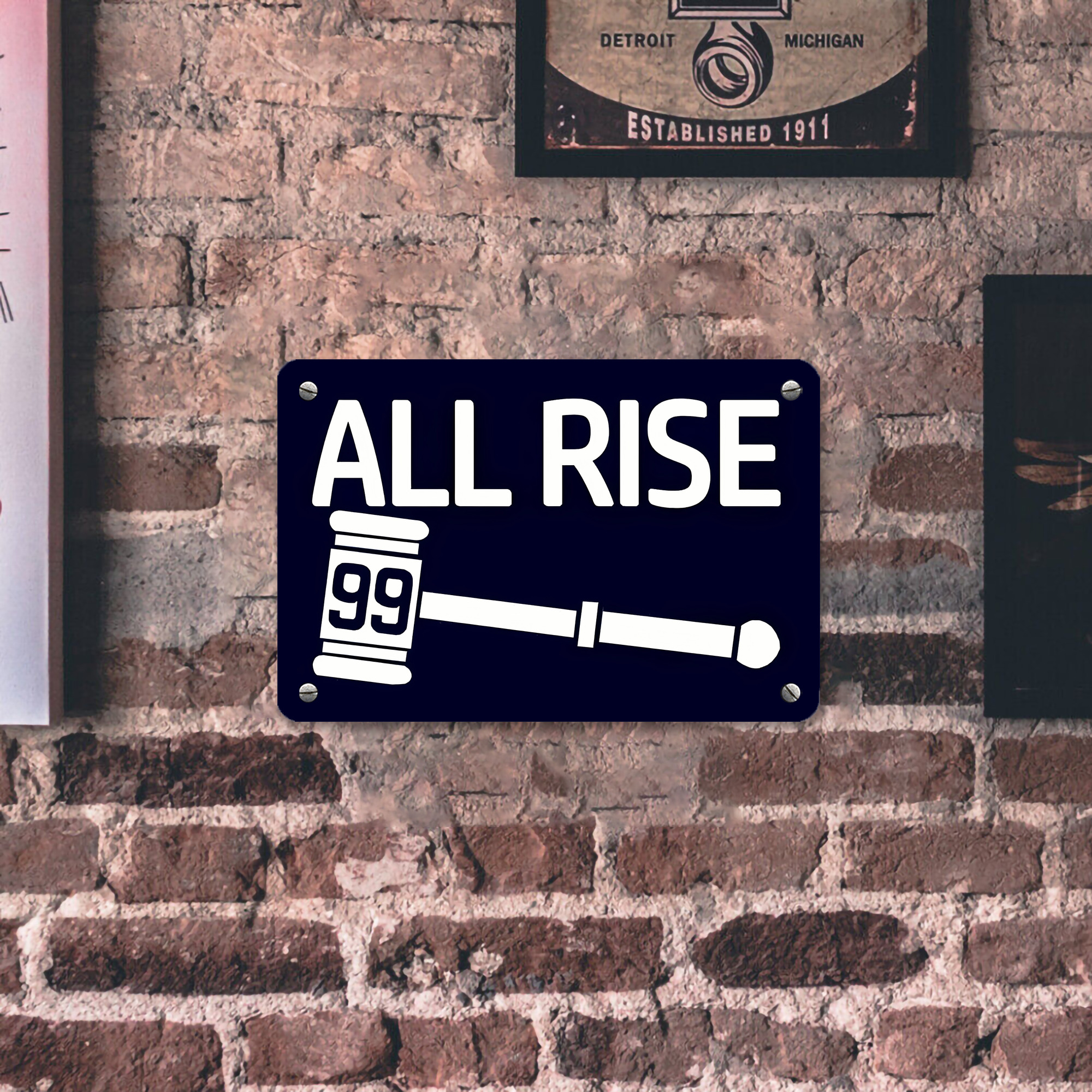 All Rise 99 Aaron Judge Metal Tin Sign 12x8inch - Premium Full-Print Decorative Wall Art, Durable Rust-Resistant Metal Plaque For Living Room, Bedroom, Kitchen, Office, Bar Décor