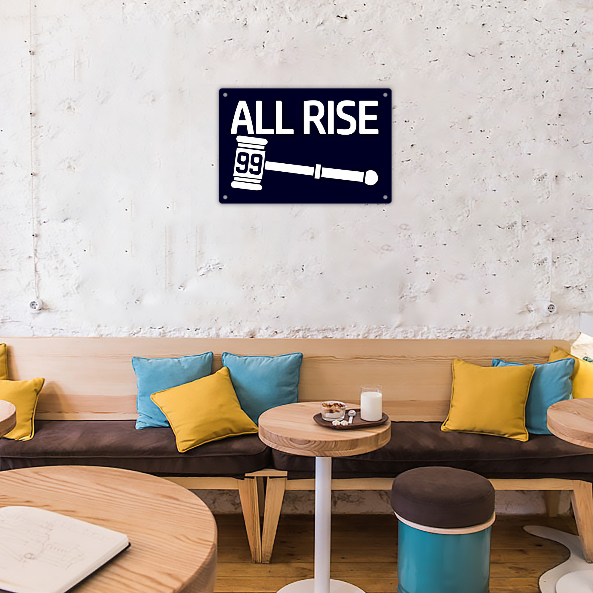 All Rise 99 Aaron Judge Decorative Aluminum Plaque – Horizontal Design – Durable, Stylish, Easy To Install – Ideal For Home, Office, Bar, And More