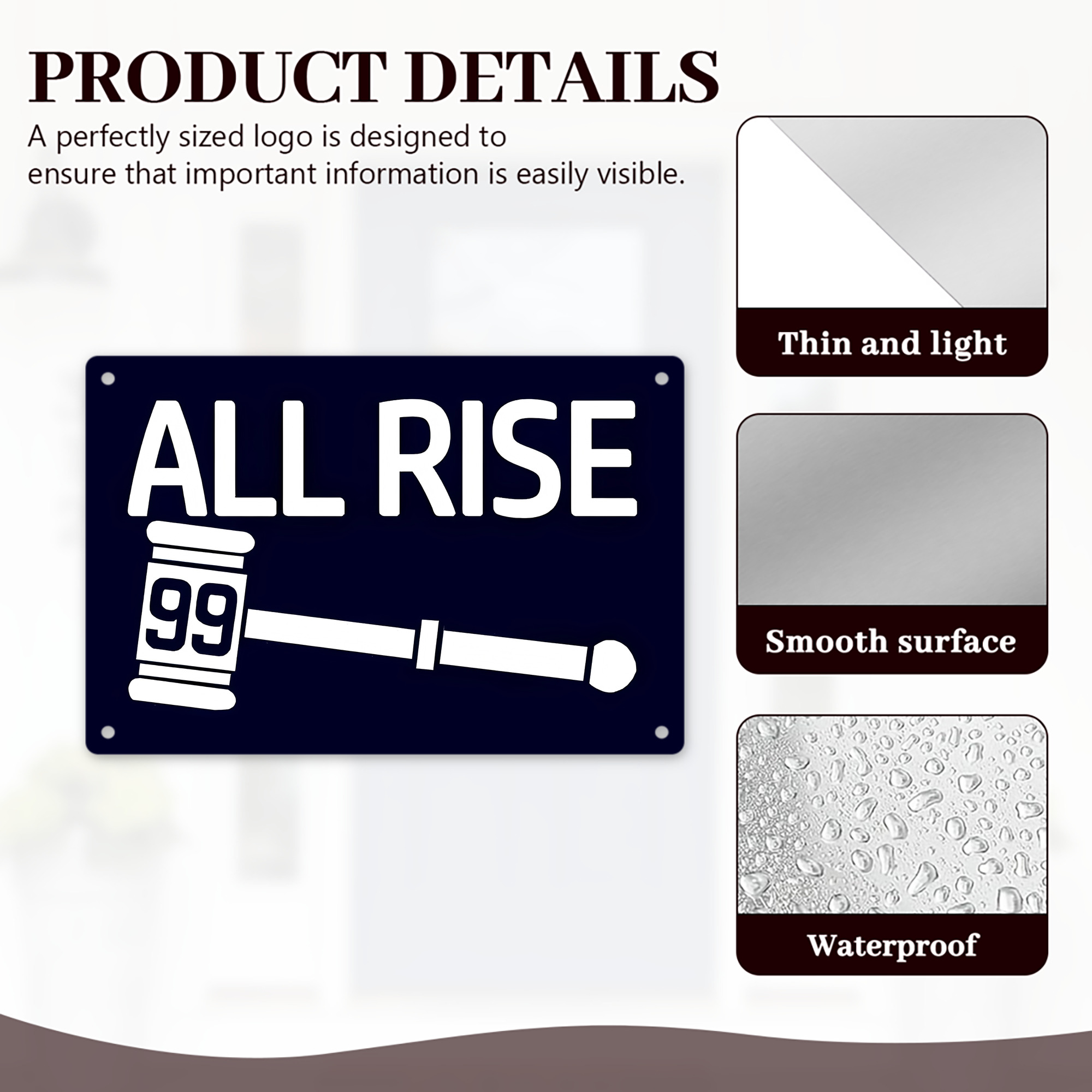 All Rise 99 Aaron Judge Decorative Aluminum Plaque – Horizontal Design – Durable, Stylish, Easy To Install – Ideal For Home, Office, Bar, And More