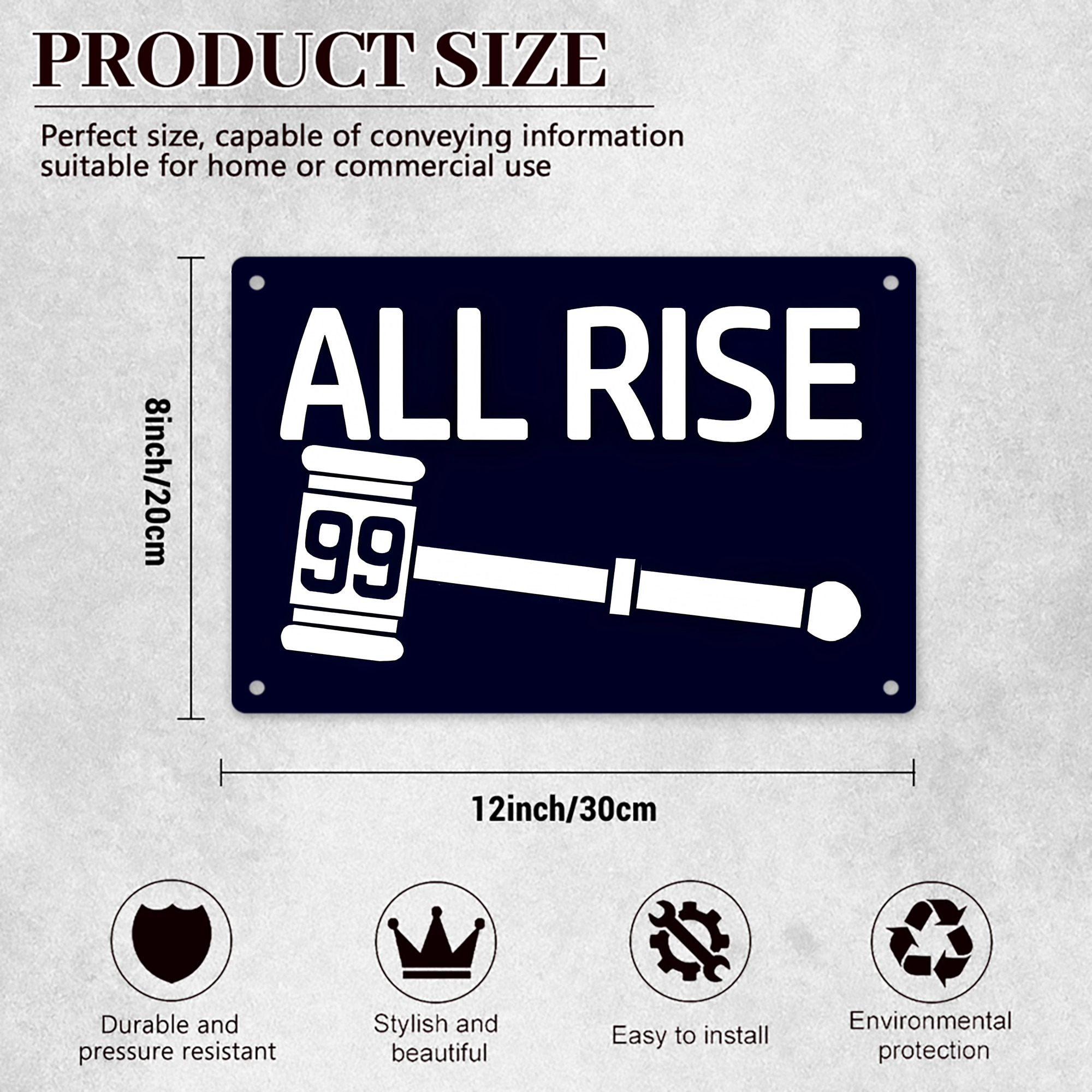 All Rise 99 Aaron Judge Decorative Aluminum Plaque – Horizontal Design – Durable, Stylish, Easy To Install – Ideal For Home, Office, Bar, And More