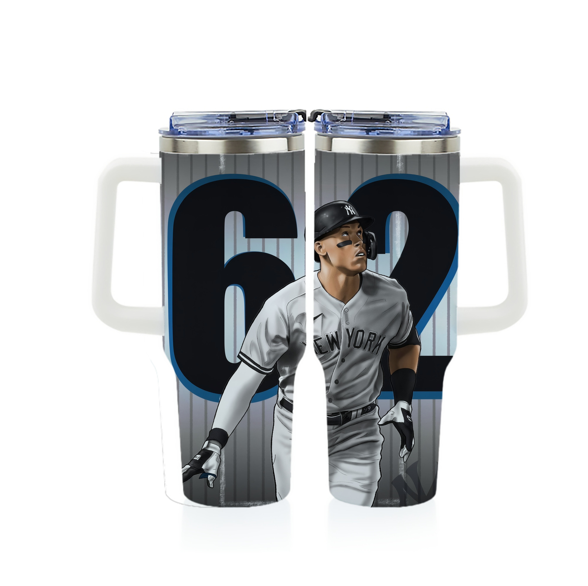 Aaron Judge 62 Home Runs 40oz Full Wrap Car Tumbler – Durable Stainless Steel Travel Mug With Vibrant UV Print – Double Wall Insulated, Fits Most Car Cup Holders