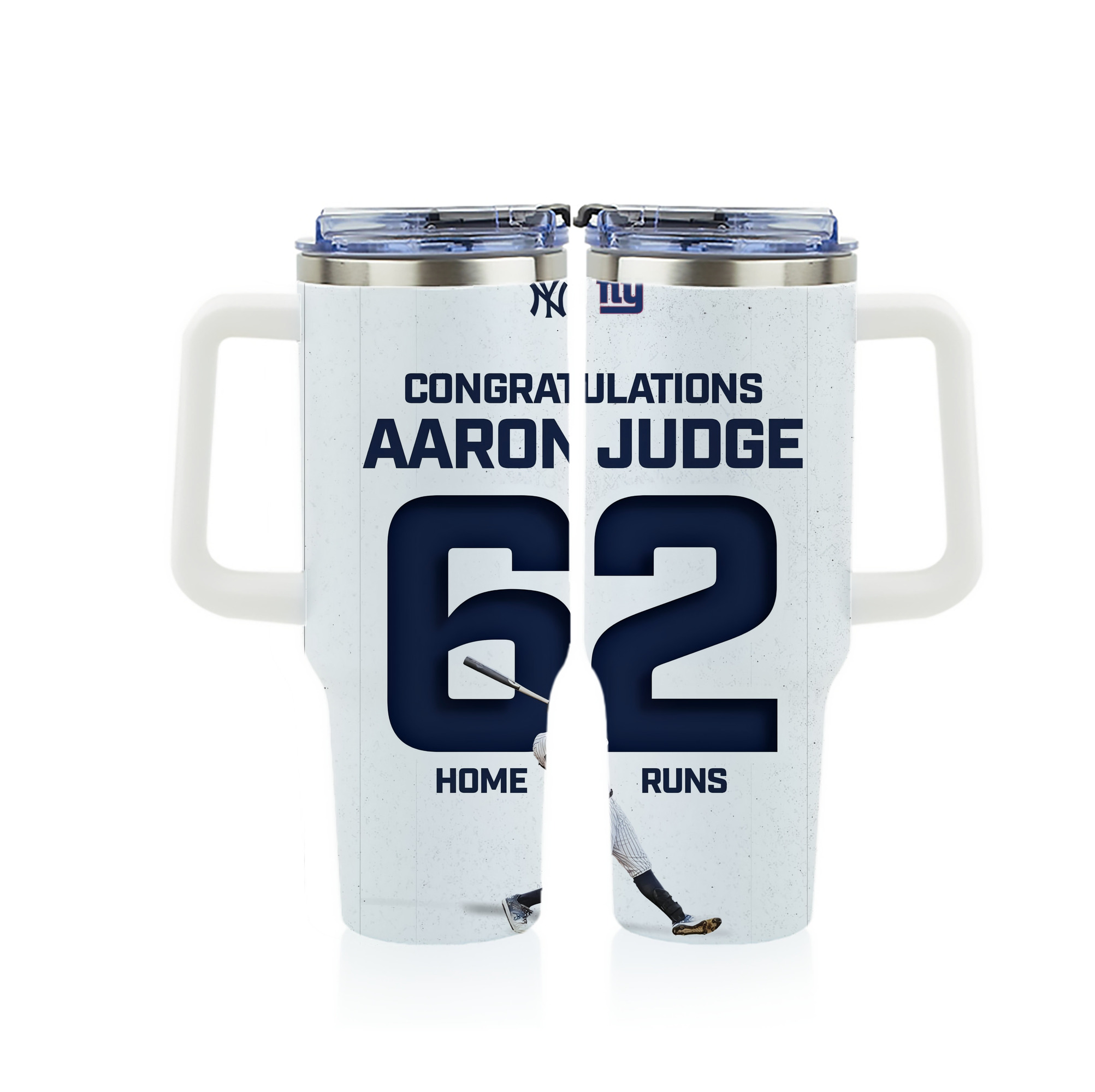 Aaron Judge 62 Home Runs 40oz Full Wrap Car Tumbler – Durable Stainless Steel Travel Mug With Vibrant UV Print – Double Wall Insulated, Fits Most Car Cup Holders