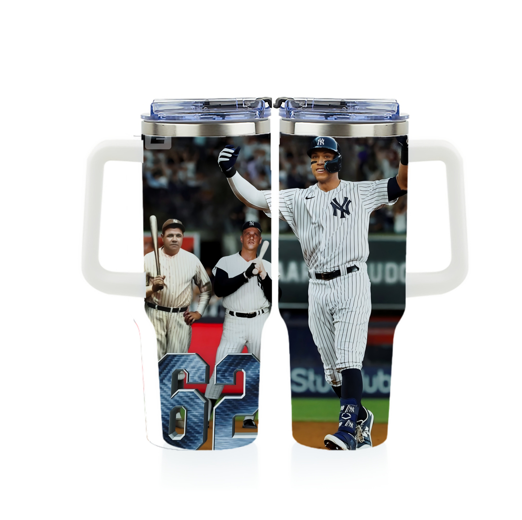 Aaron Judge 62 Home Runs 40oz Full Wrap Car Tumbler – Durable Stainless Steel Travel Mug With Vibrant UV Print – Double Wall Insulated, Fits Most Car Cup Holders