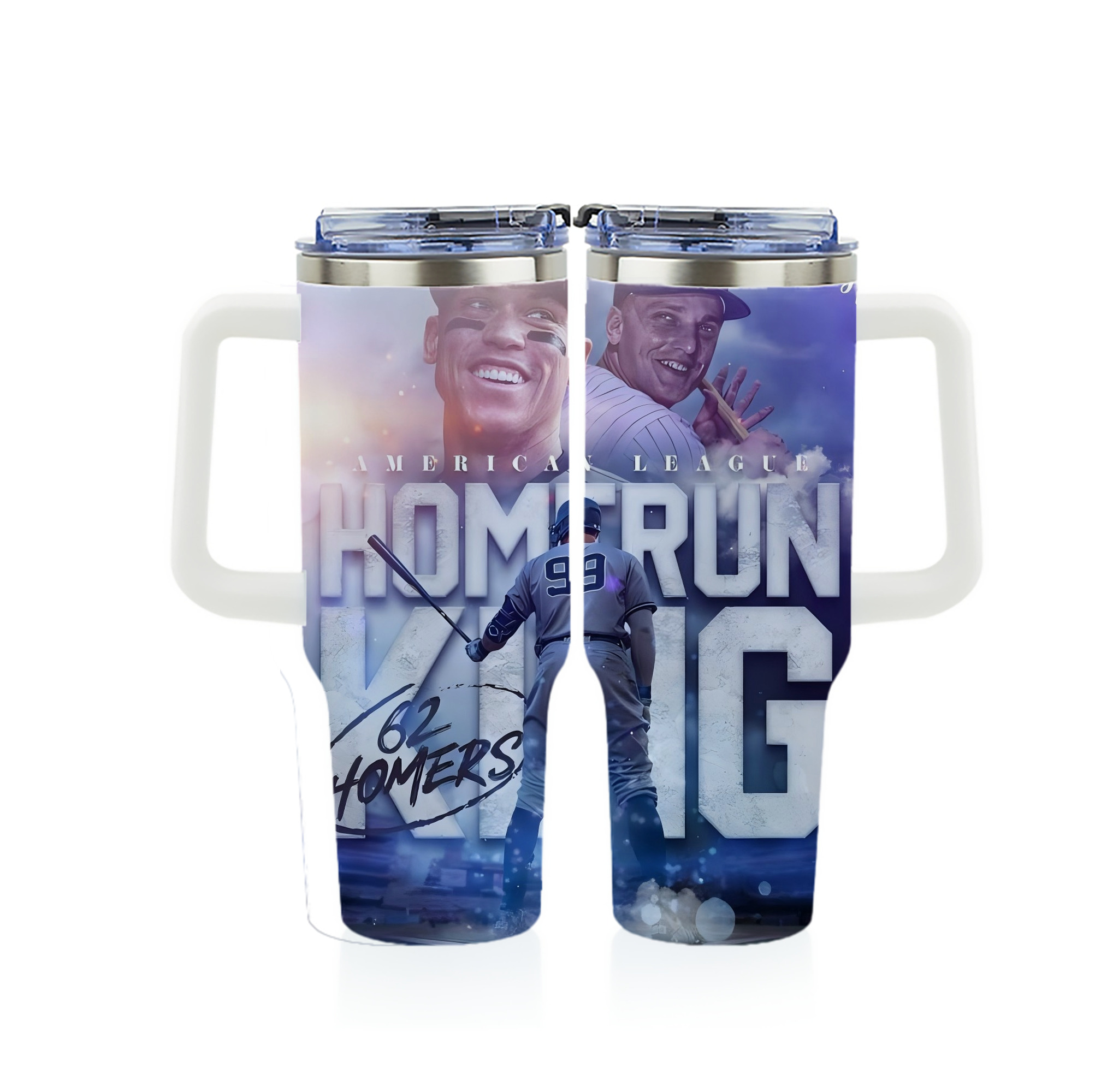 Aaron Judge 62 Home Runs 40oz Full Wrap Car Tumbler – Durable Stainless Steel Travel Mug With Vibrant UV Print – Double Wall Insulated, Fits Most Car Cup Holders