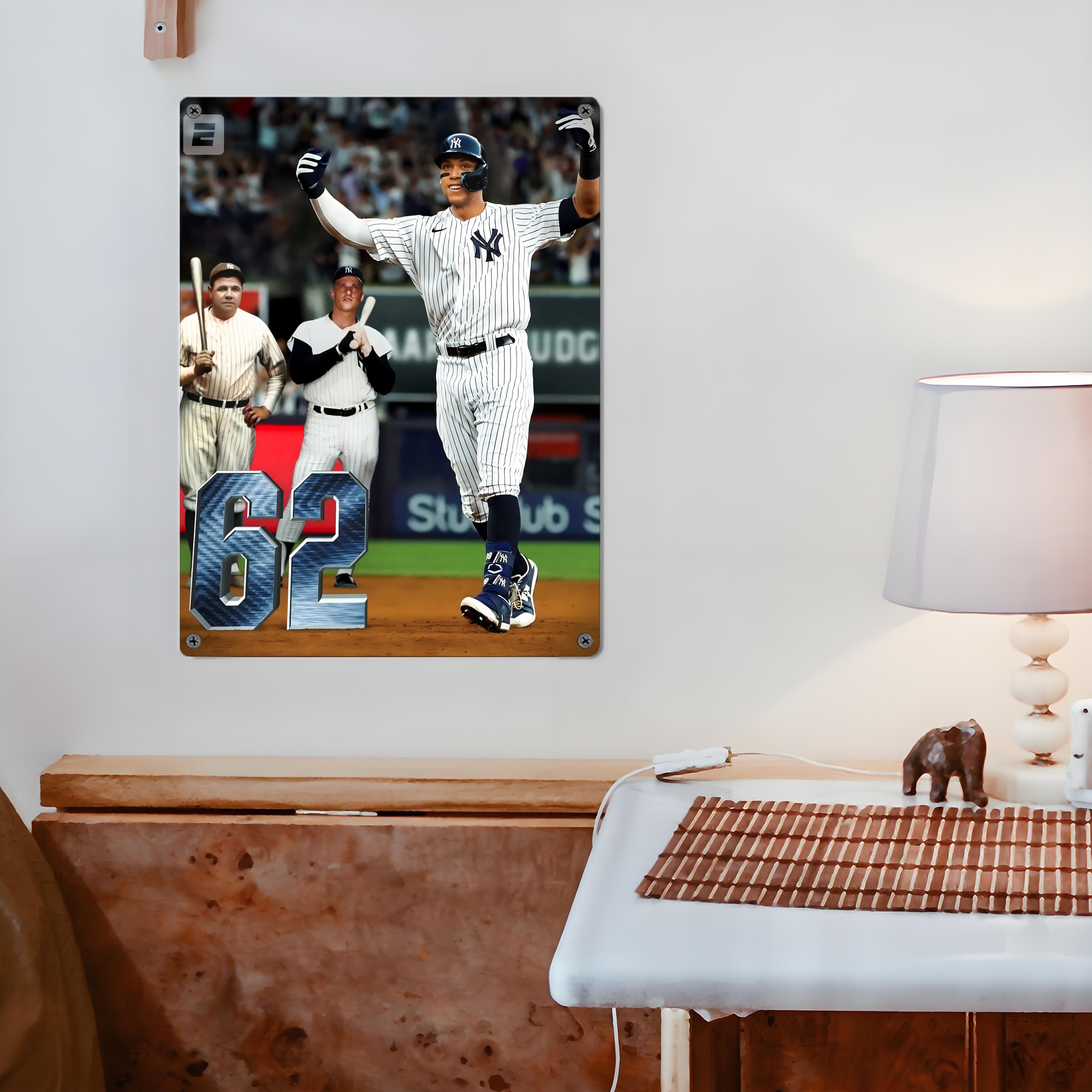 Aaron Judge 62 Home Runs Vintage Metal Tin Sign 12x16inch – Retro Wall Art Decor For Home, Bar, Kitchen, Bedroom, Office – Durable Iron Sheet Poster, Easy To Hang, Full-Color Printing