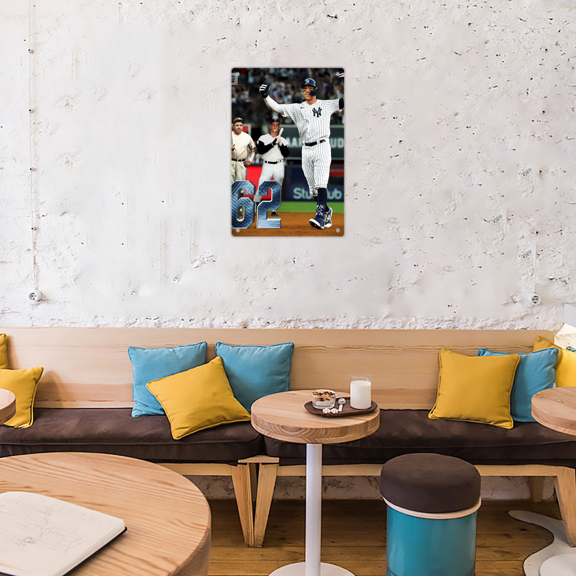 Aaron Judge 62 Home Runs 8x12inch Vertical Aluminum Sign - Durable Fade-Resistant Indoor/Outdoor Safety & Information Plaque For Office, Hotel, Restaurant, Bar, Public Spaces