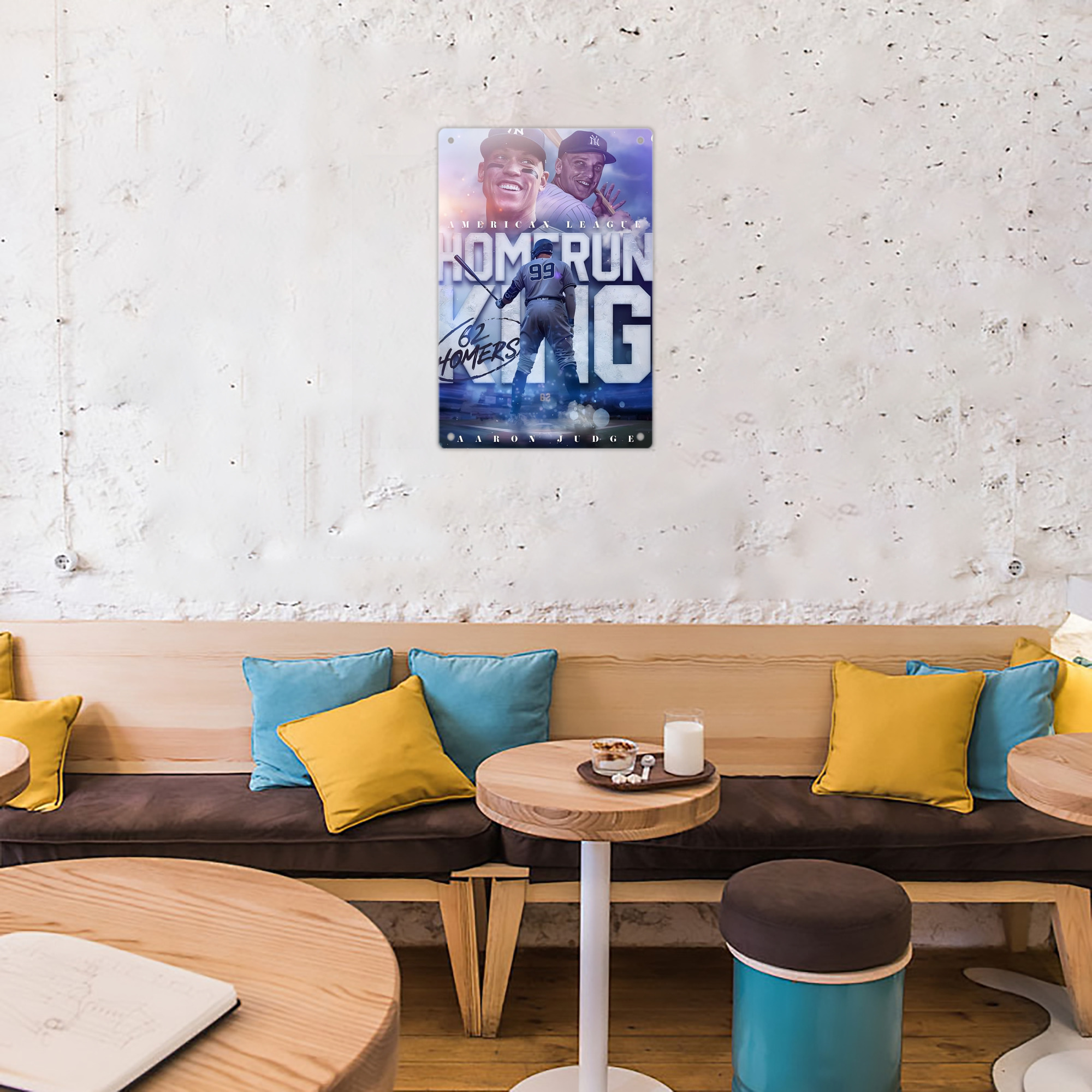 Aaron Judge 62 Home Runs 8x12inch Vertical Aluminum Sign - Durable Fade-Resistant Indoor/Outdoor Safety & Information Plaque For Office, Hotel, Restaurant, Bar, Public Spaces